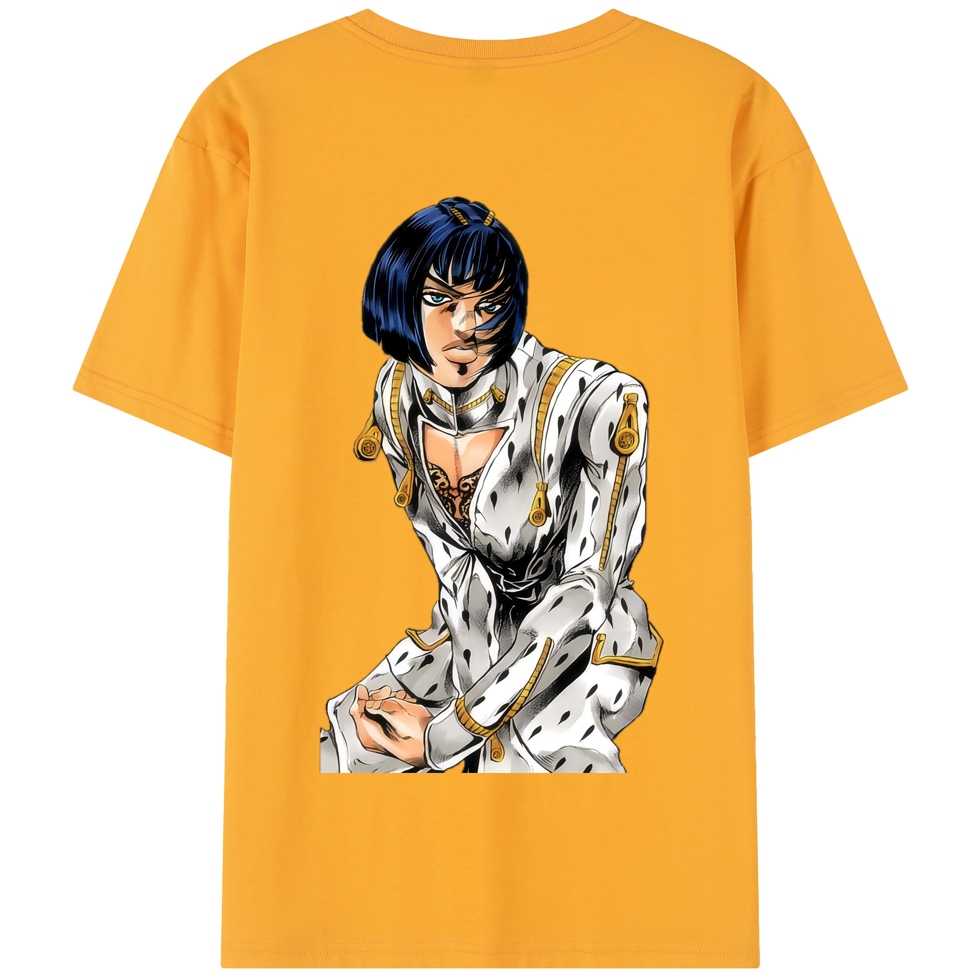 （画像用） ジョジョの奇妙な冒険 ブローノ?ブチャラティ JoJo's Bizarre Adventure Bruno Bucciarati 綿100％半袖Tシャツ（背面プリント）