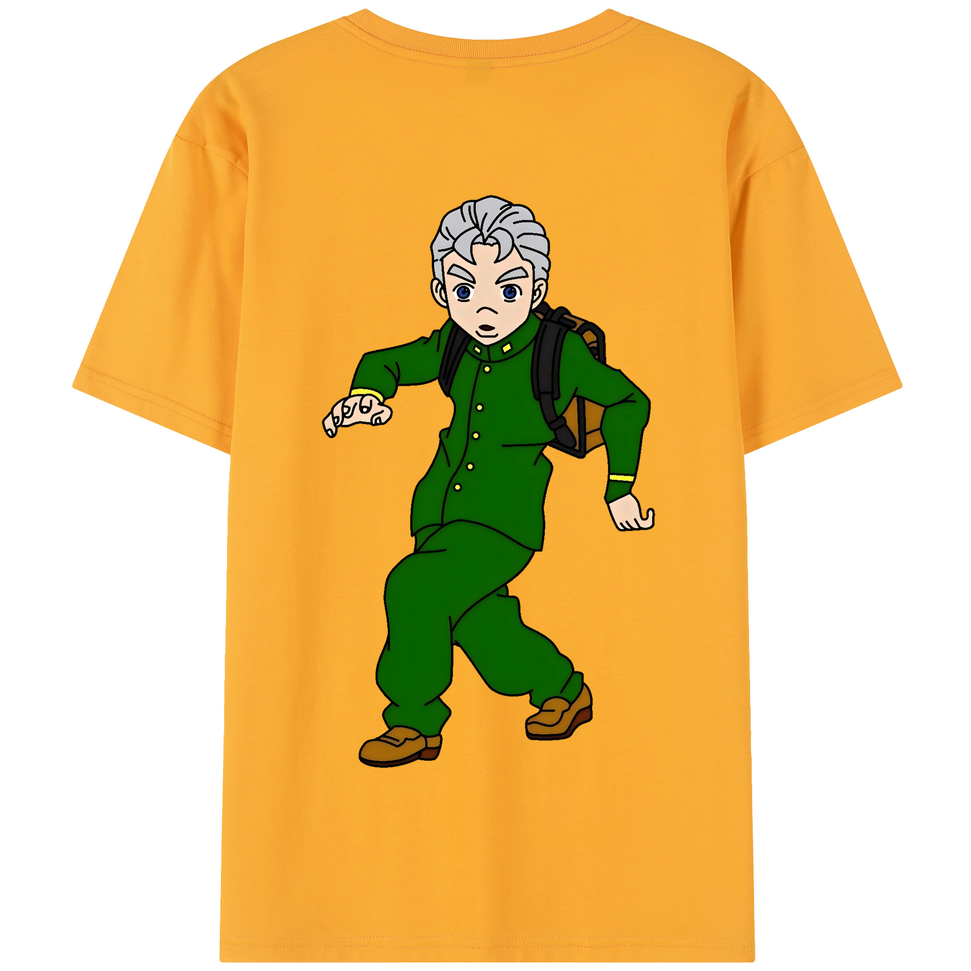 （画像用） ジョジョの奇妙な冒険 広瀨康一 JoJo's Bizarre Adventure Hirose Koichi 綿100％半袖Tシャツ（背面プリント）