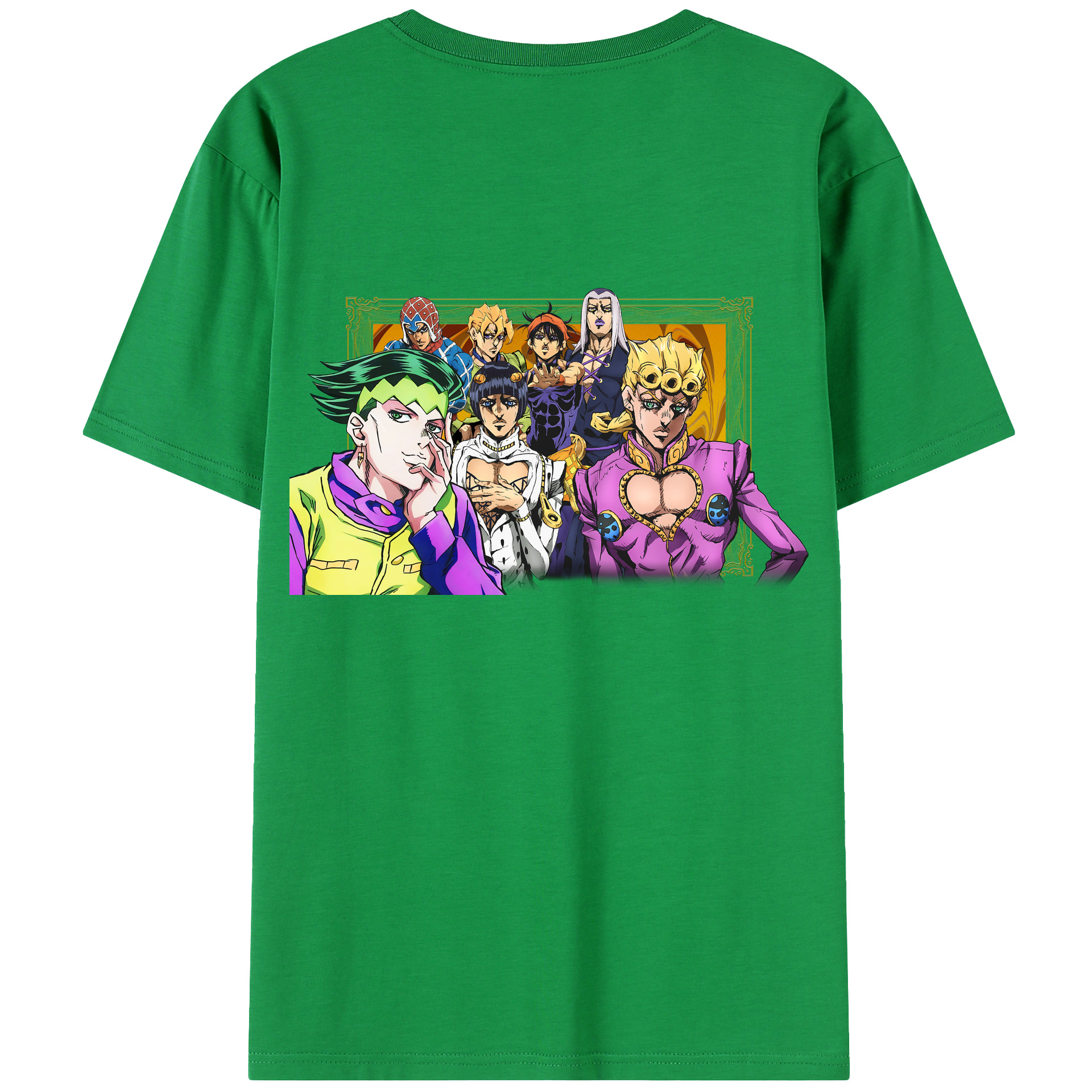 （画像用） ジョジョの奇妙な冒険 ジョルノ?ジョバァーナ JoJo's Bizarre Adventure Giorno Giovanna 綿100％半袖Tシャツ（背面プリント）