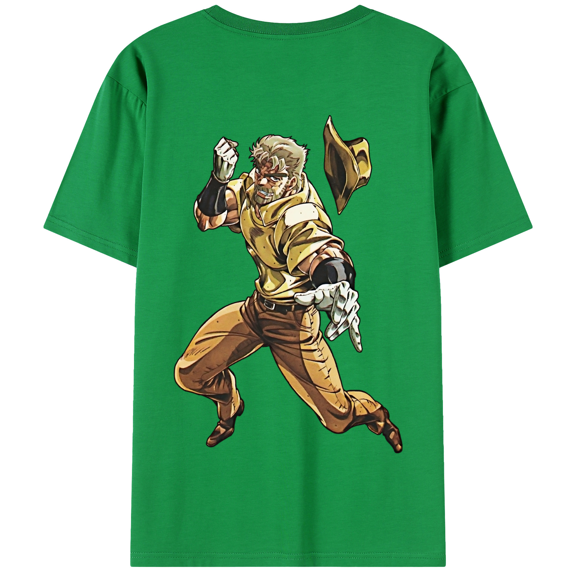 （画像用） ジョジョの奇妙な冒険 ジョセフ?ジョースター JoJo's Bizarre Adventure Joseph Joestar 綿100％半袖Tシャツ（背面プリント）