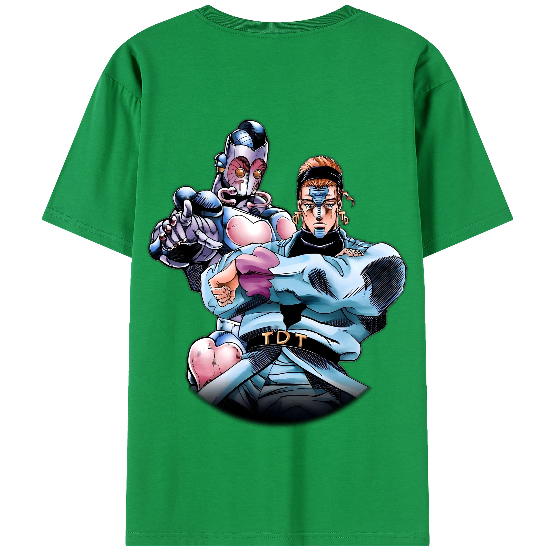 （画像用） ジョジョの奇妙な冒険 ひがしかた じょうすけ JoJo's Bizarre Adventure Higashikata Josuke 綿100％半袖Tシャツ（背面プリント）