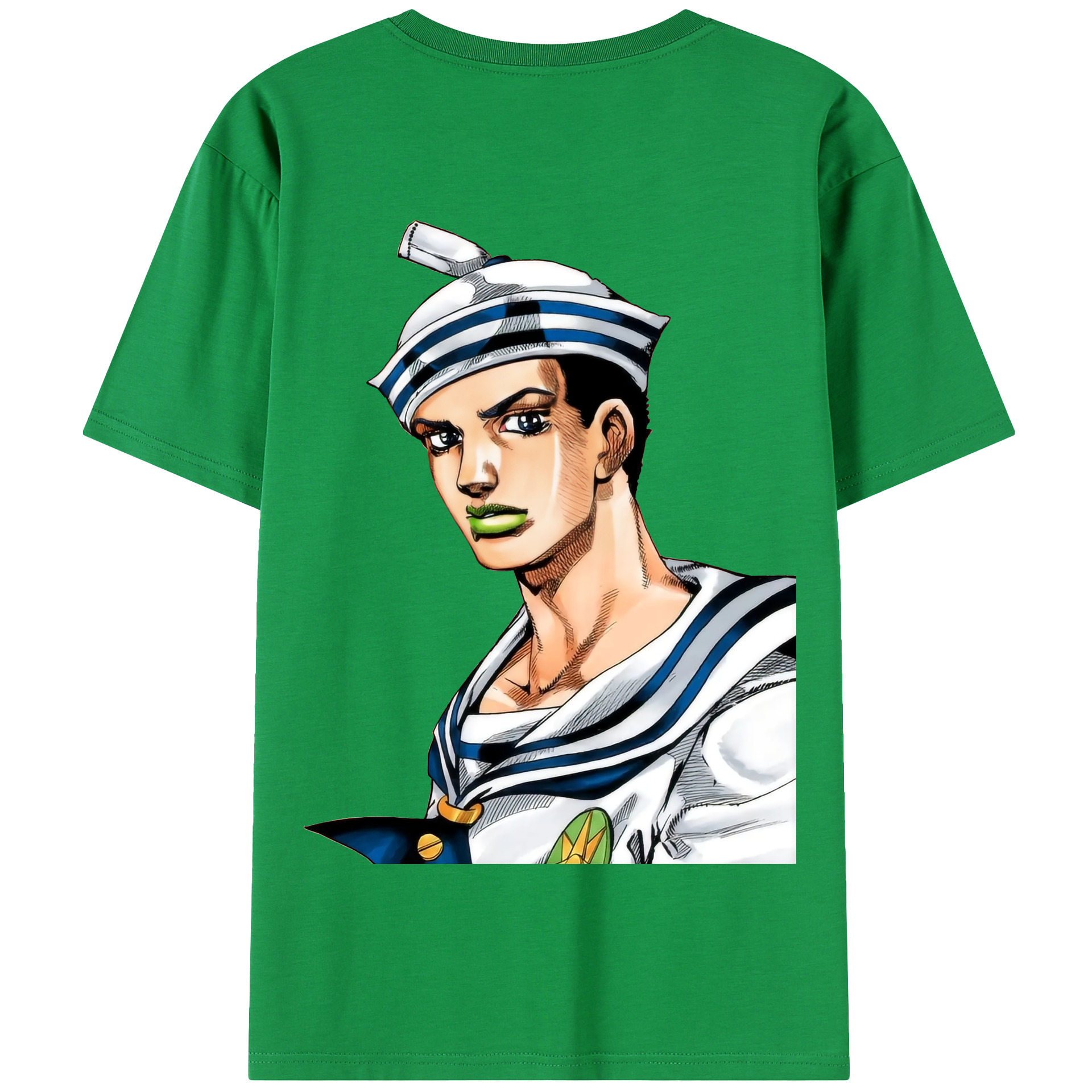 （画像用） ジョジョの奇妙な冒険 東方定助 JoJo's Bizarre Adventure Higashikata Josuke 綿100％半袖Tシャツ（背面プリント）