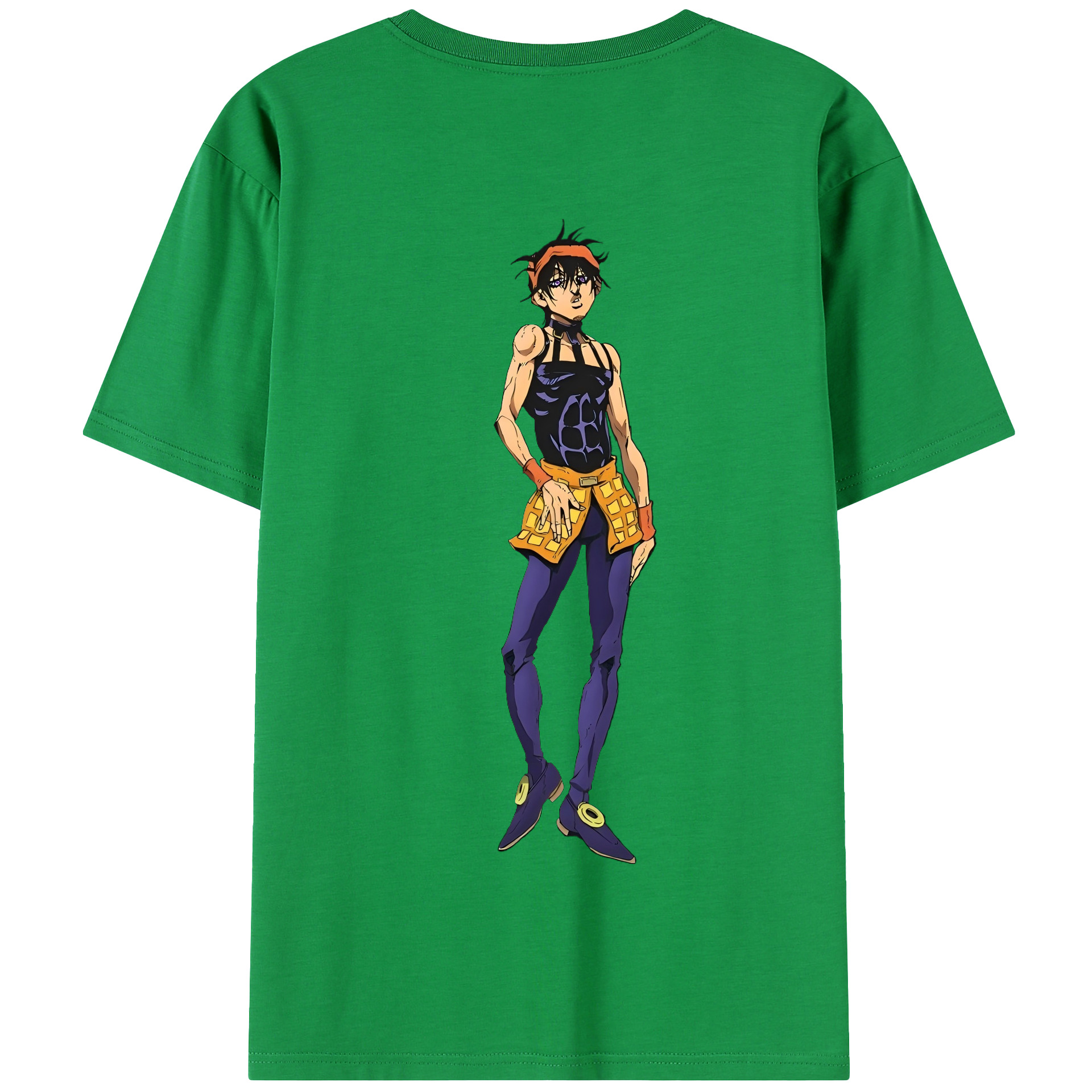 （画像用） ジョジョの奇妙な冒険 ナランチャ?ギルガ JoJo's Bizarre Adventure Narancia Ghirga 綿100％半袖Tシャツ（背面プリント）