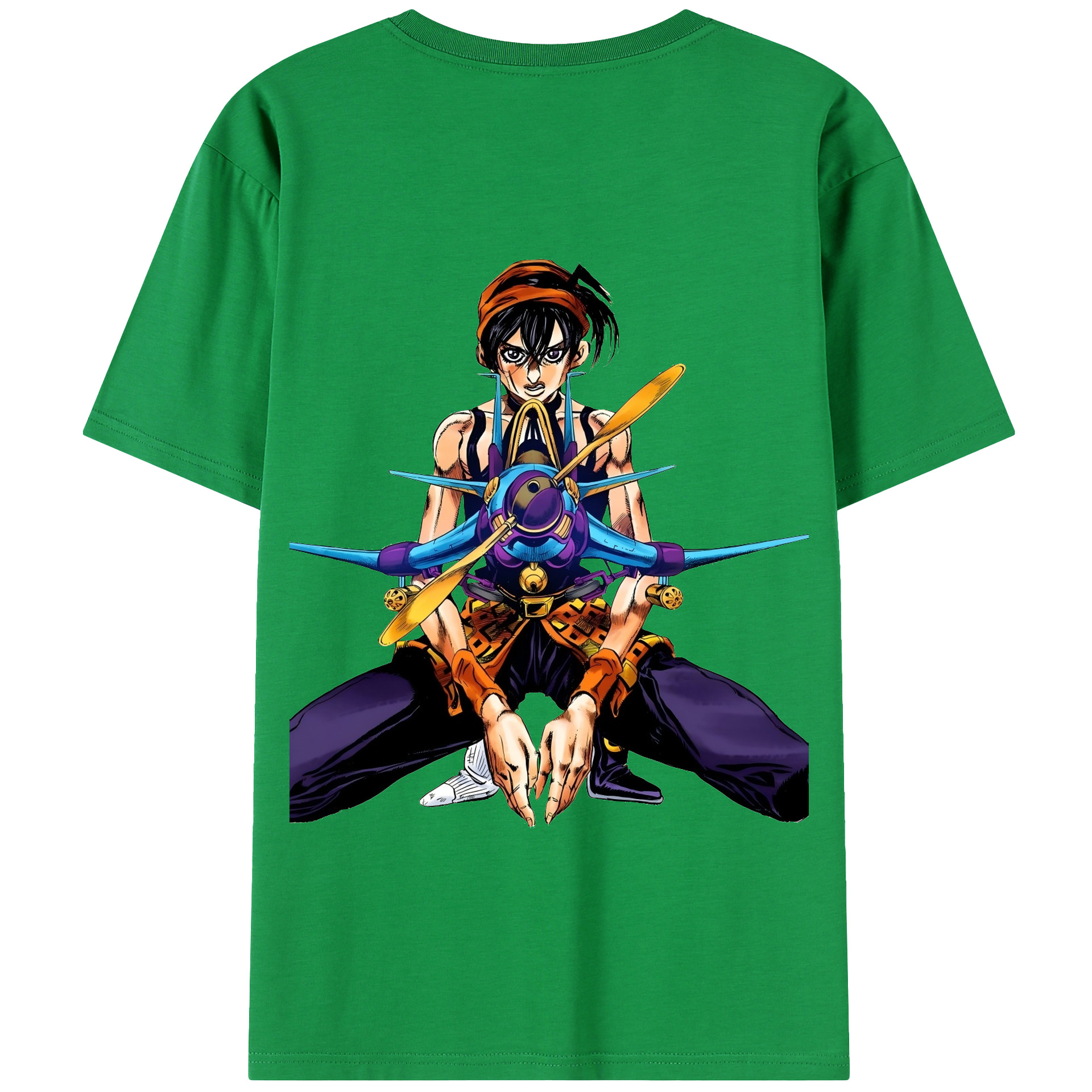 （画像用） ジョジョの奇妙な冒険 ナランチャ?ギルガ JoJo's Bizarre Adventure Narancia Ghirga 綿100％半袖Tシャツ（背面プリント）