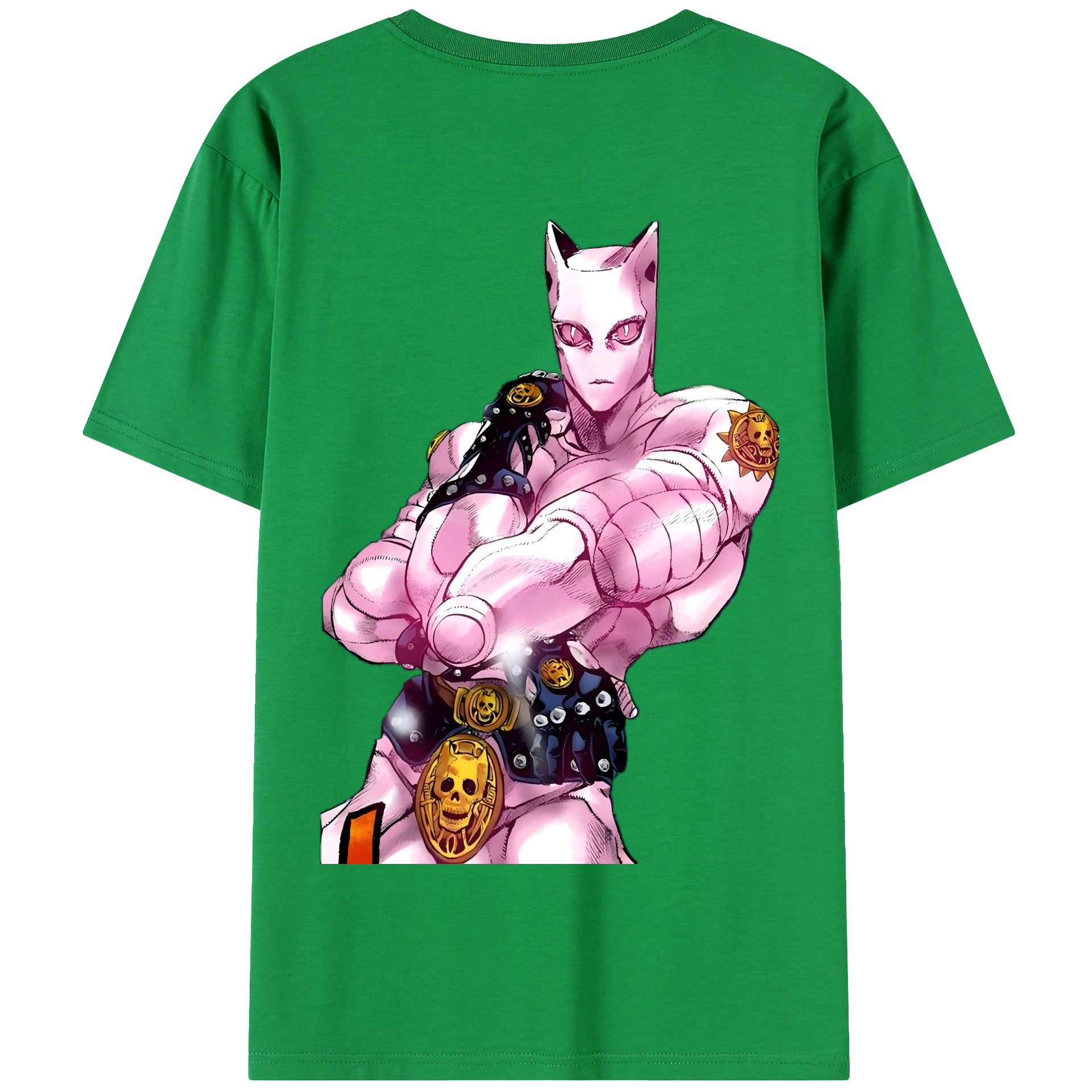 （画像用） ジョジョの奇妙な冒険 きら よしかげ JoJo's Bizarre Adventure Kira Yoshikage 綿100％半袖Tシャツ（背面プリント）
