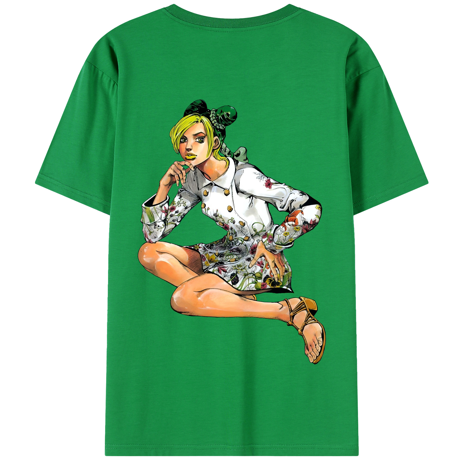 （画像用） "ジョジョの奇妙な冒険 くうじょう ジョリーン JoJo's Bizarre Adventure Jolyne Cujoh " 綿100％半袖Tシャツ（背面プリント）