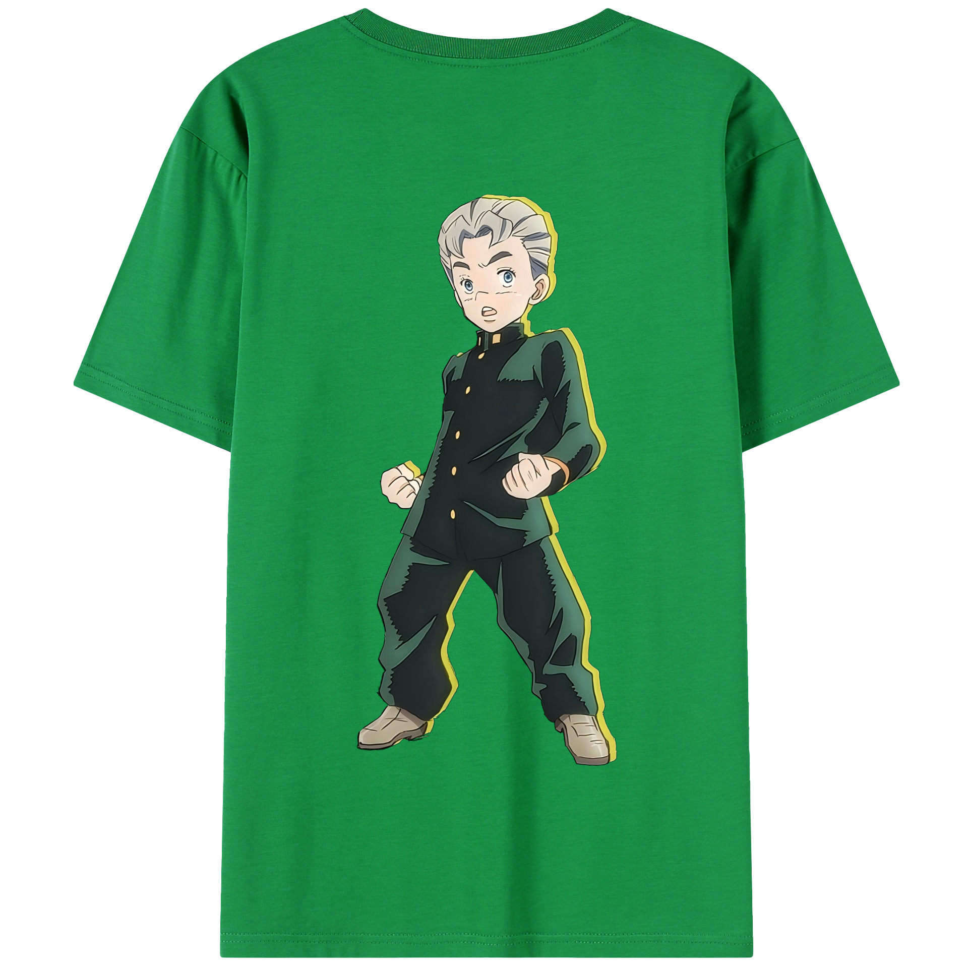 （画像用） ジョジョの奇妙な冒険 広瀨康一 JoJo's Bizarre Adventure Hirose Koichi 綿100％半袖Tシャツ（背面プリント）