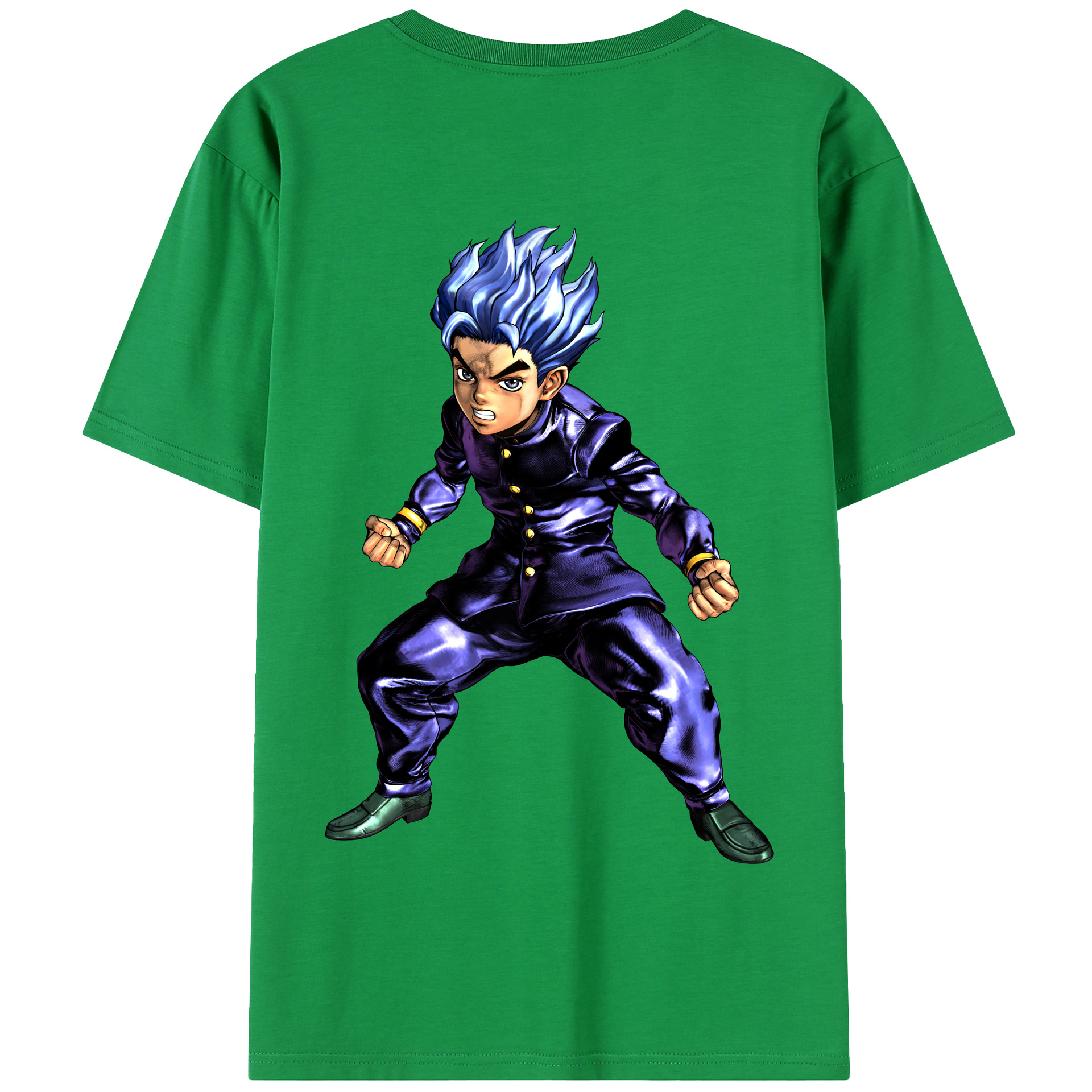 （画像用） ジョジョの奇妙な冒険 広瀨康一 JoJo's Bizarre Adventure Hirose Koichi 綿100％半袖Tシャツ（背面プリント）