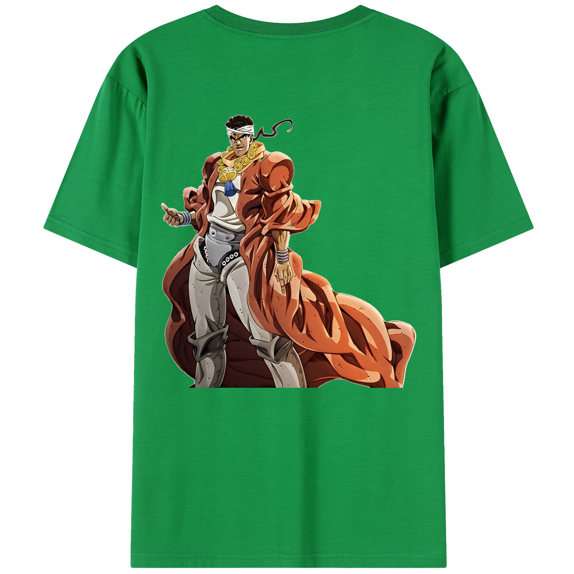 （画像用） ジョジョの奇妙な冒険 ムハンマド?アブドゥル JoJo's Bizarre Adventure Muhammad Avdol 綿100％半袖Tシャツ（背面プリント）