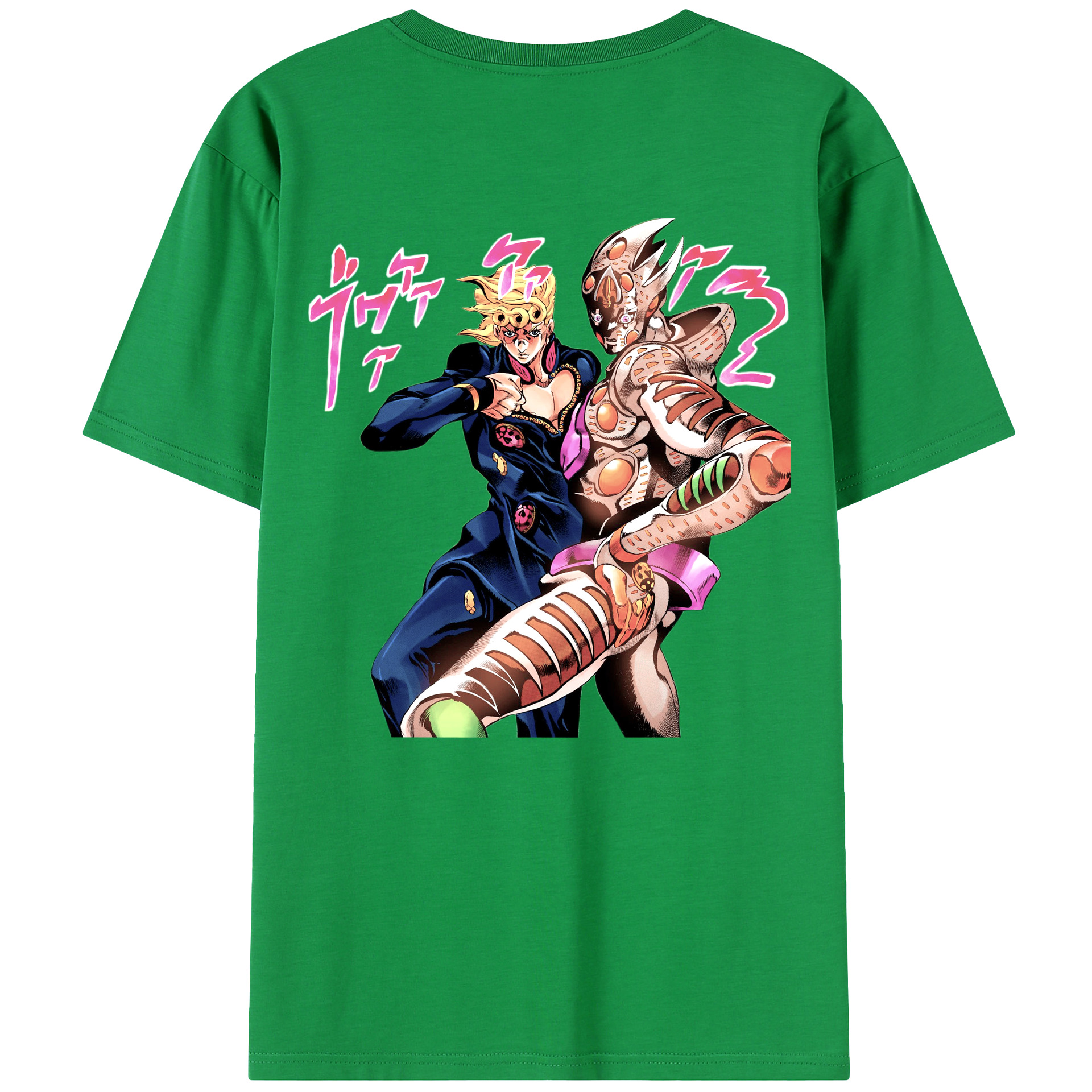（画像用） ジョジョの奇妙な冒険 ジョルノ?ジョバァーナ JoJo's Bizarre Adventure Giorno Giovanna 綿100％半袖Tシャツ（背面プリント）