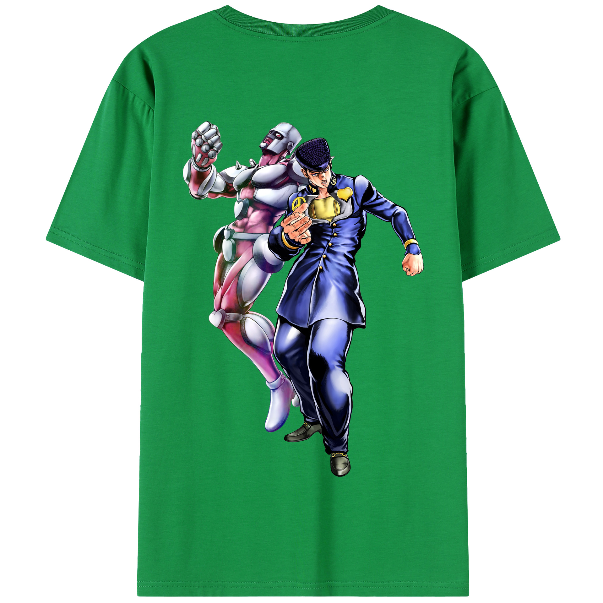 （画像用） ジョジョの奇妙な冒険 ひがしかた じょうすけ JoJo's Bizarre Adventure Higashikata Josuke 綿100％半袖Tシャツ（背面プリント）