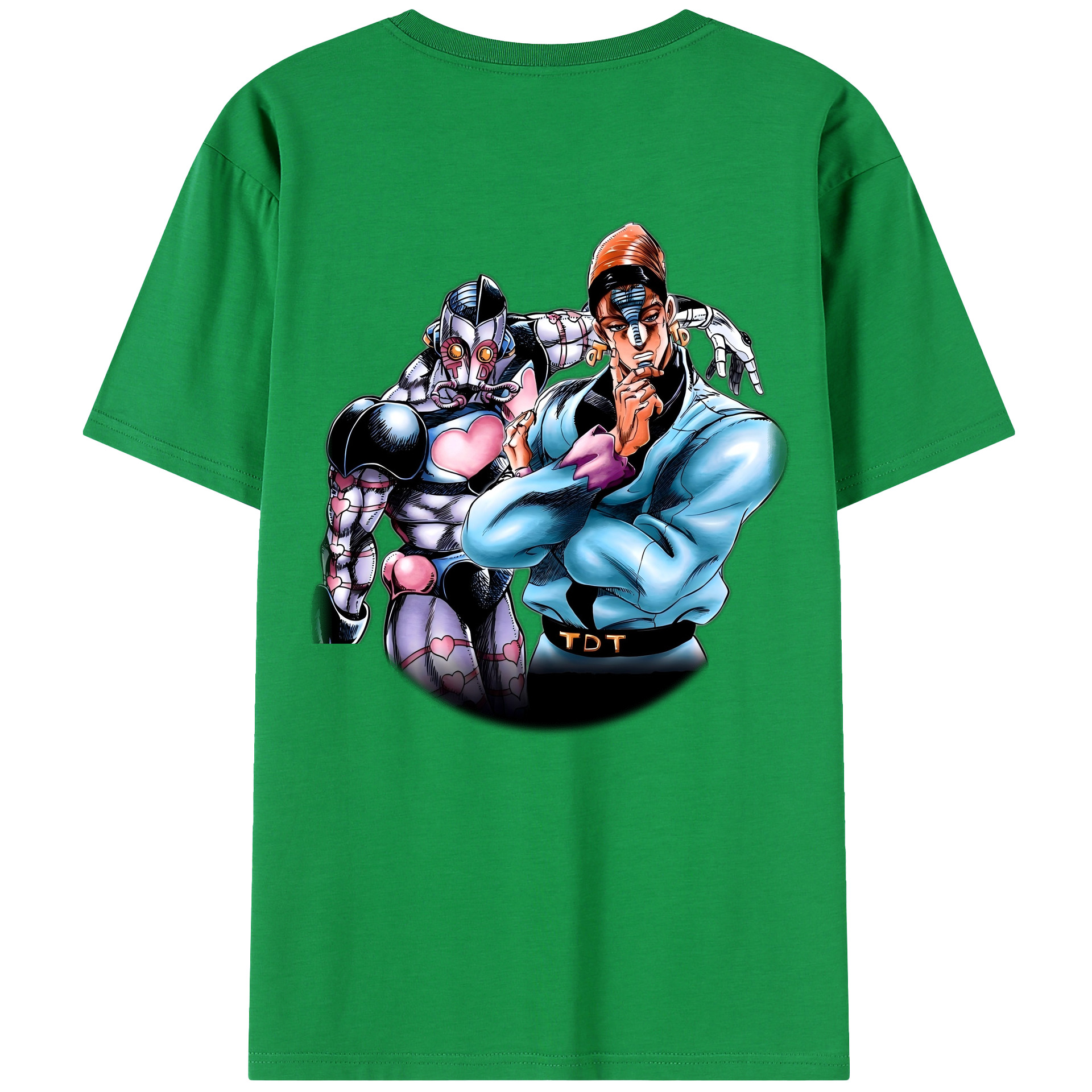 （画像用） ジョジョの奇妙な冒険 ひがしかた じょうすけ JoJo's Bizarre Adventure Higashikata Josuke 綿100％半袖Tシャツ（背面プリント）
