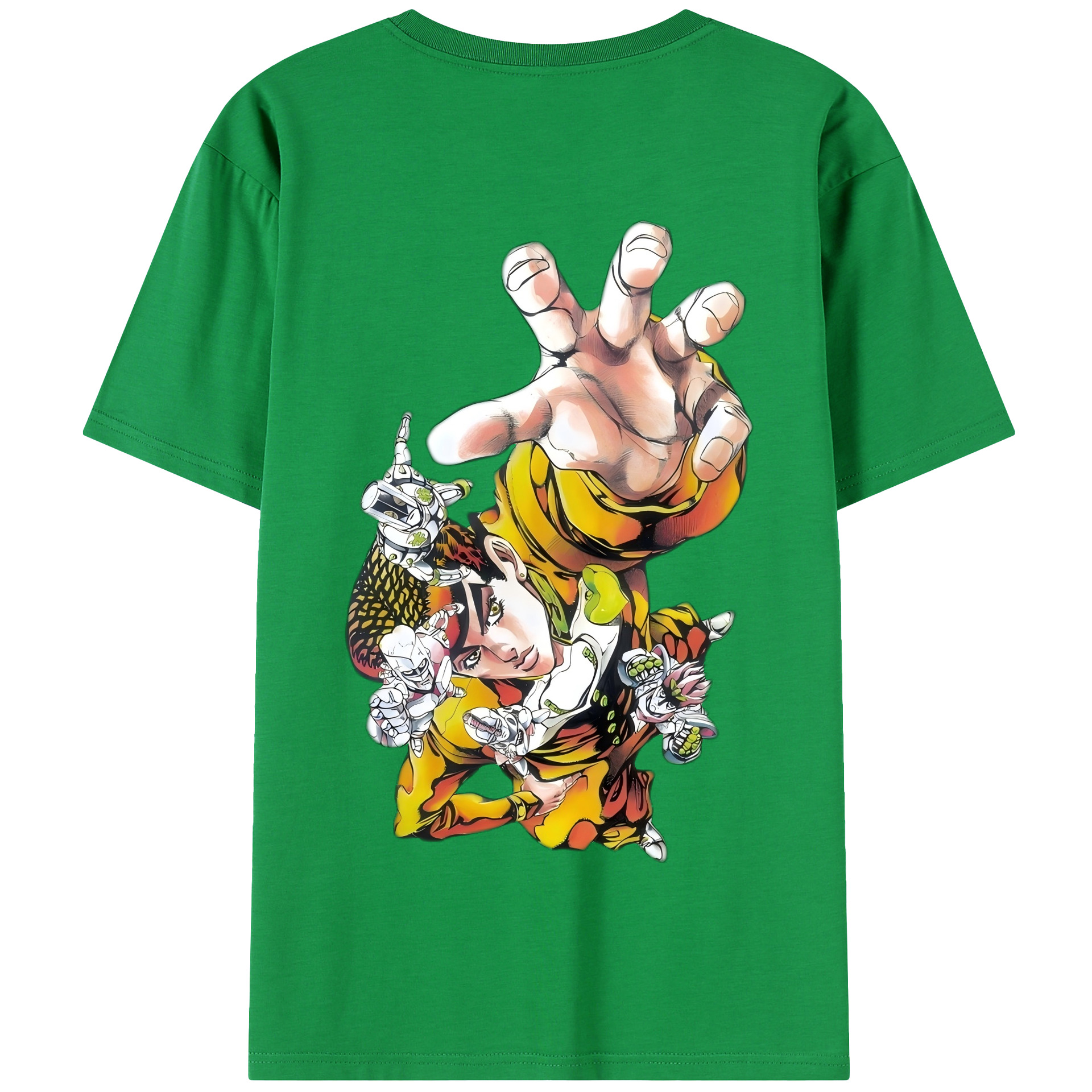 （画像用） ジョジョの奇妙な冒険 ひがしかた じょうすけ JoJo's Bizarre Adventure Higashikata Josuke 綿100％半袖Tシャツ（背面プリント）
