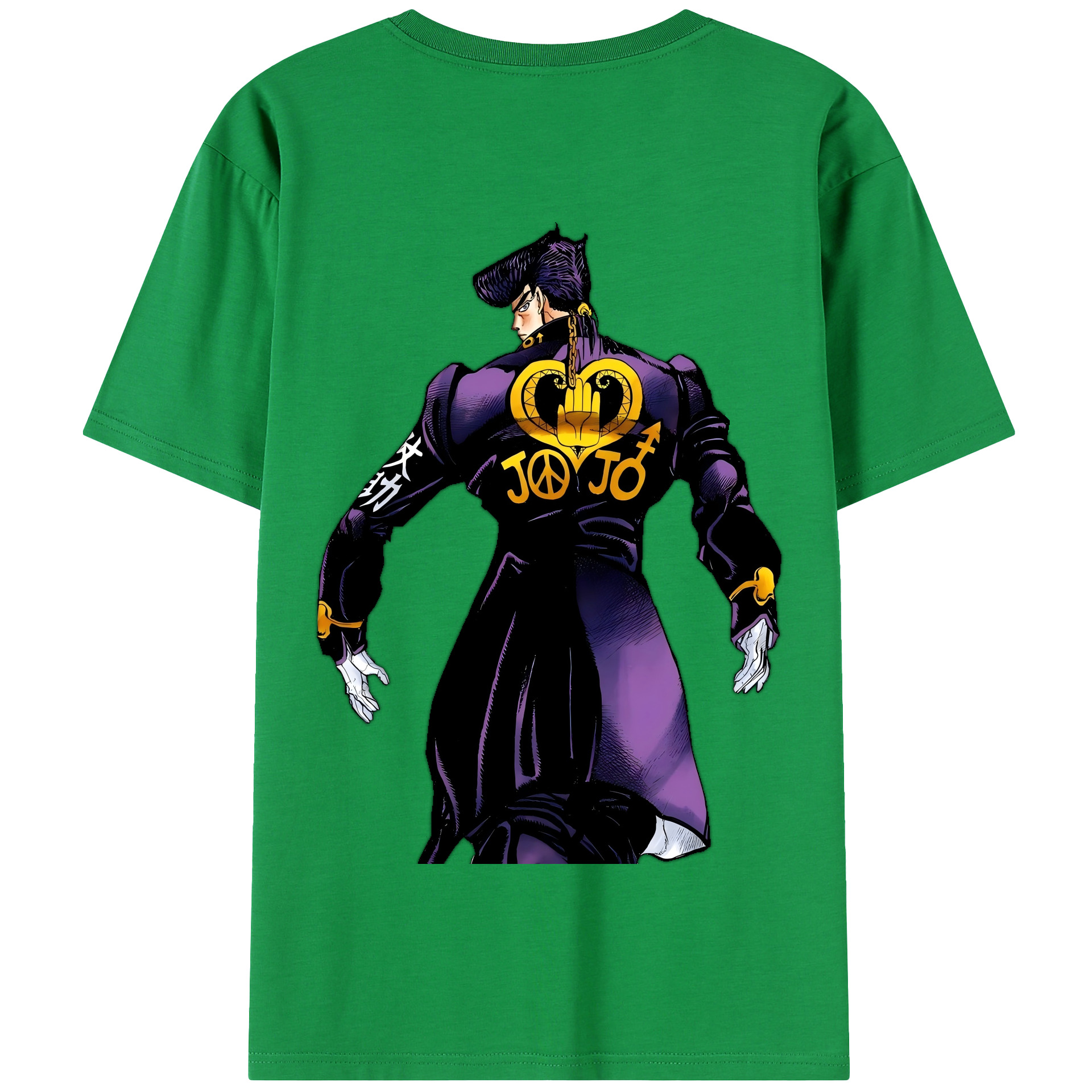 （画像用） ジョジョの奇妙な冒険 ひがしかた じょうすけ JoJo's Bizarre Adventure Higashikata Josuke 綿100％半袖Tシャツ（背面プリント）