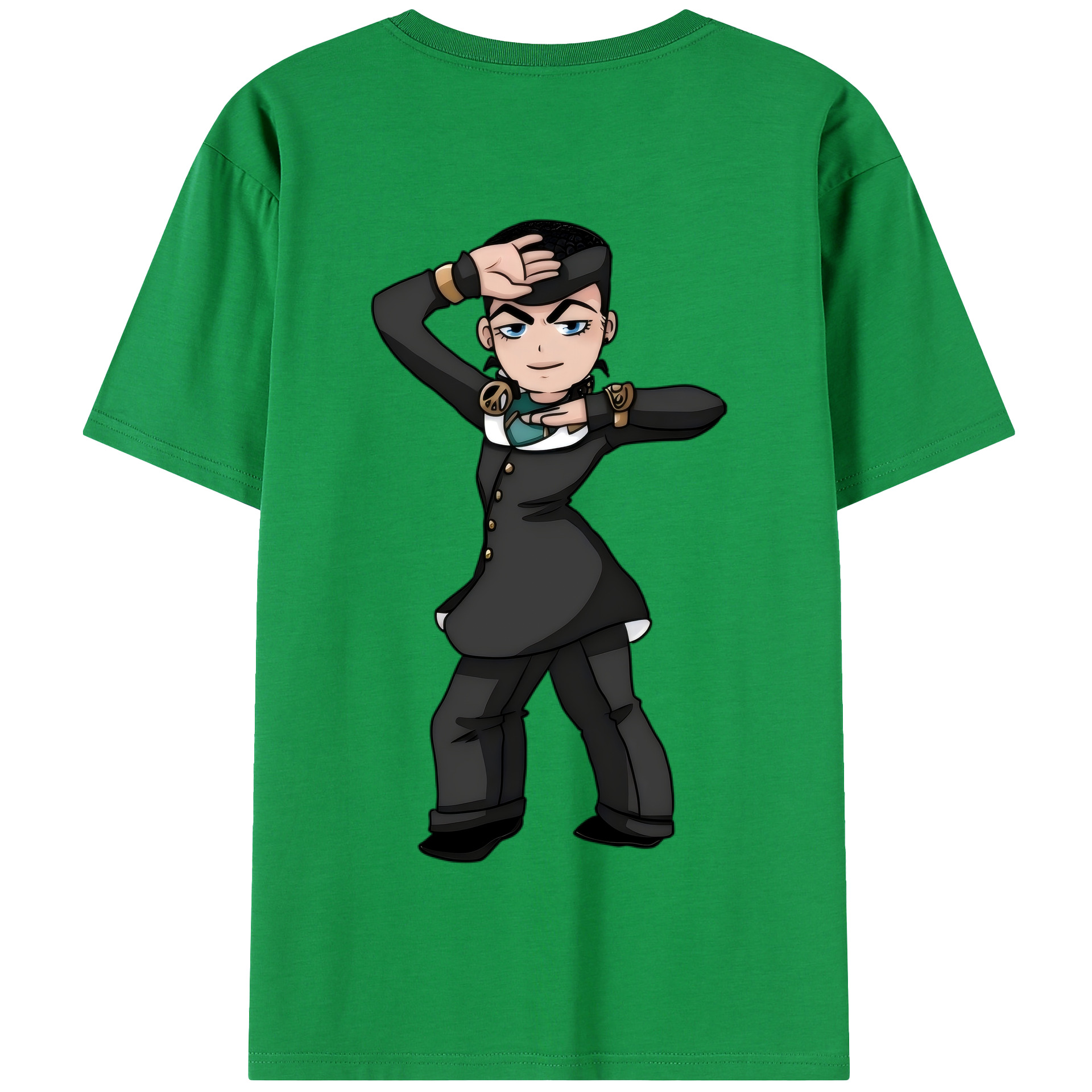 （画像用） ジョジョの奇妙な冒険 ひがしかた じょうすけ JoJo's Bizarre Adventure Higashikata Josuke 綿100％半袖Tシャツ（背面プリント）