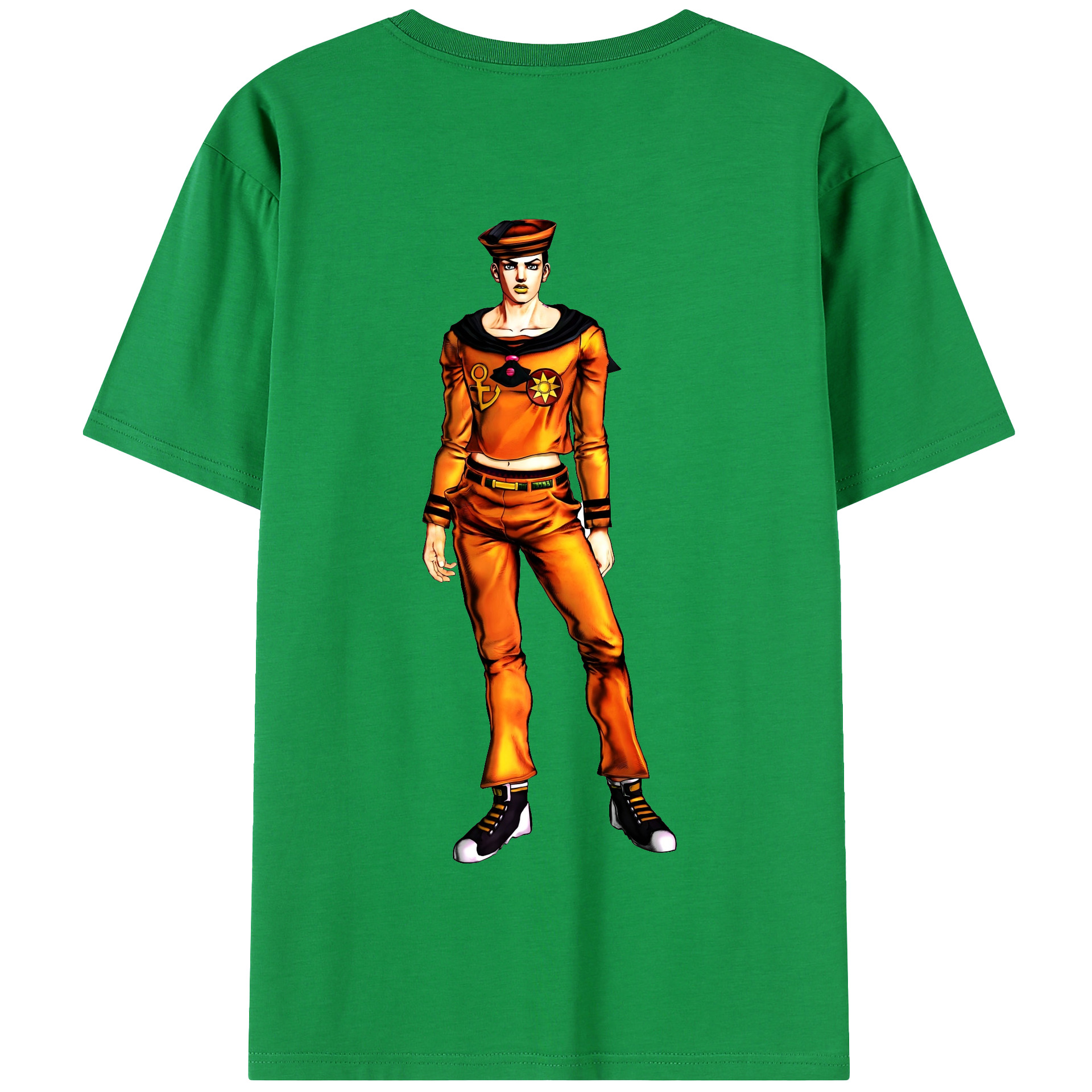 （画像用） ジョジョの奇妙な冒険 東方定助 JoJo's Bizarre Adventure Higashikata Josuke 綿100％半袖Tシャツ（背面プリント）