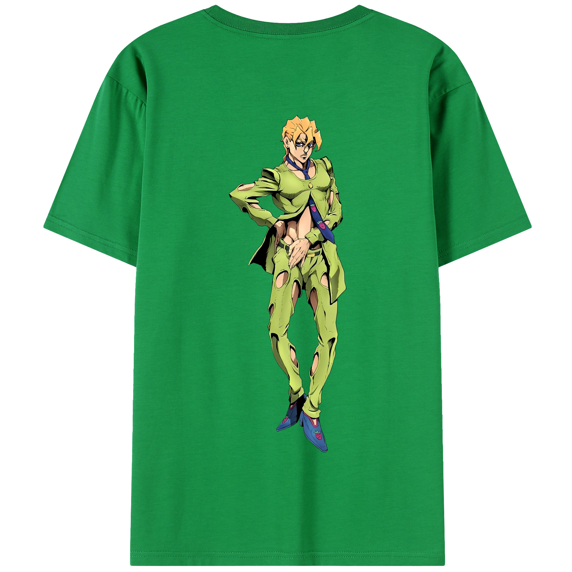 （画像用） ジョジョの奇妙な冒険 パンナコッタ?フー JoJo's Bizarre Adventure Pannacotta Fugo 綿100％半袖Tシャツ（背面プリント）
