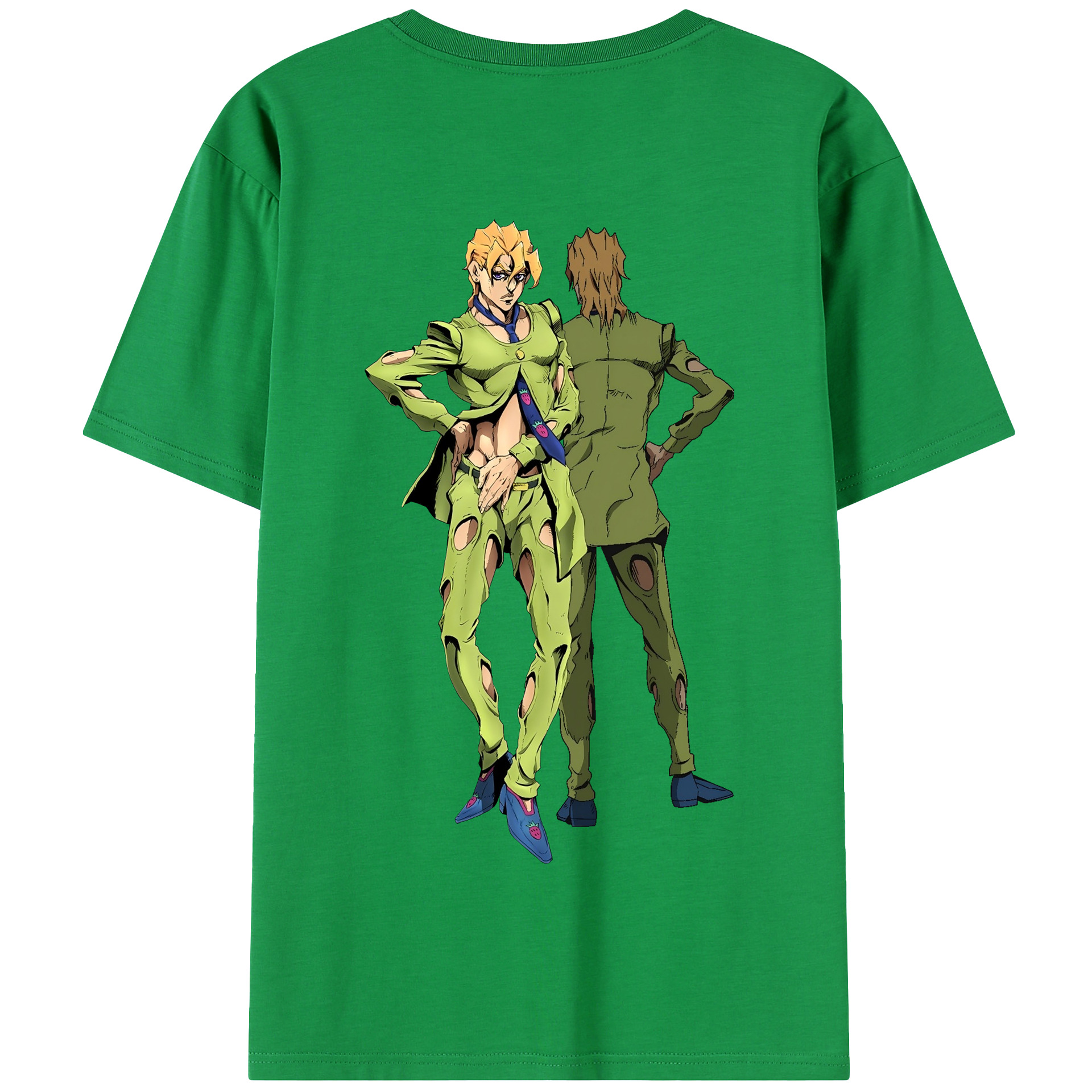 （画像用） ジョジョの奇妙な冒険 パンナコッタ?フー JoJo's Bizarre Adventure Pannacotta Fugo 綿100％半袖Tシャツ（背面プリント）