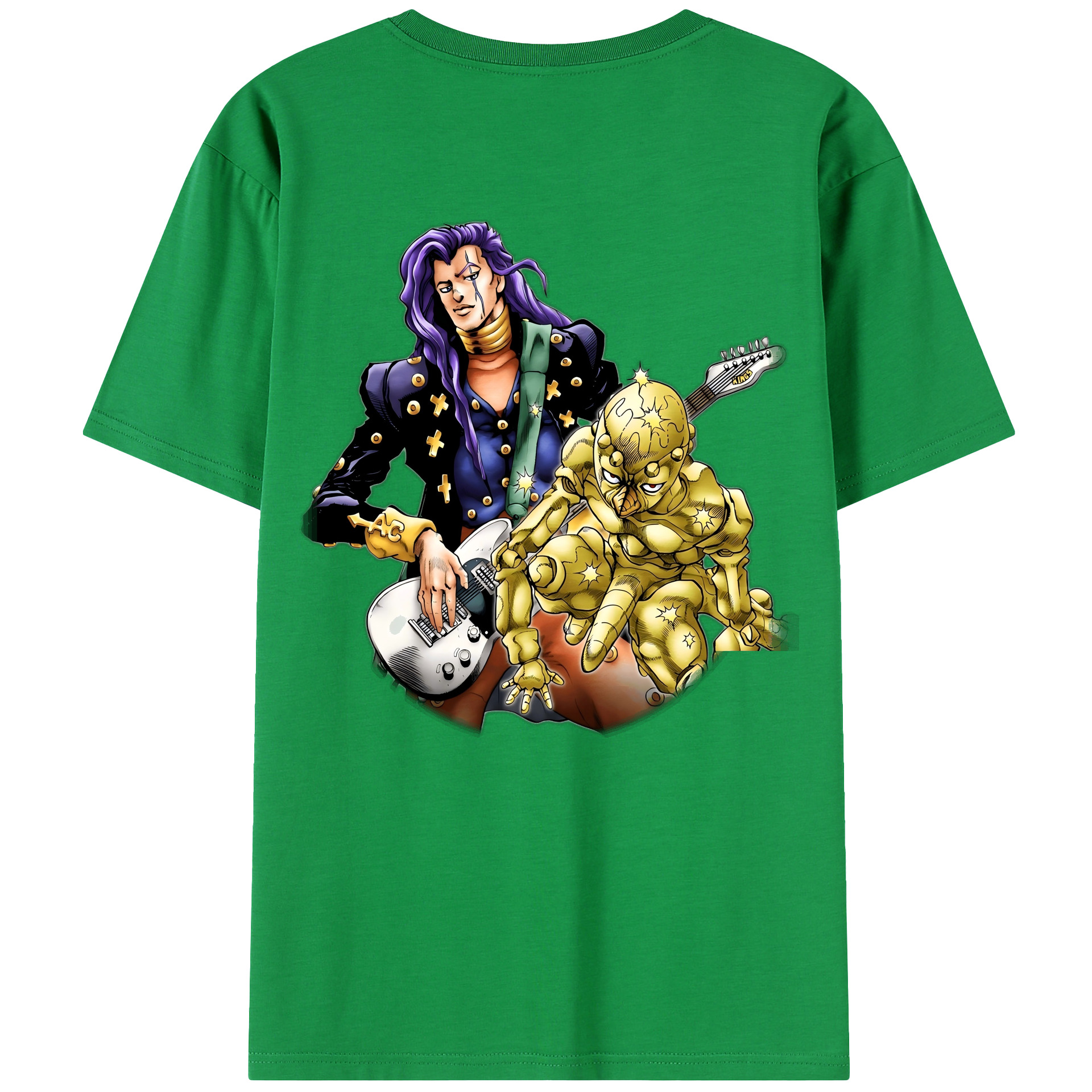 （画像用） ジョジョの奇妙な冒険 おといし あきら JoJo's Bizarre Adventure Akira Otoishi 綿100％半袖Tシャツ（背面プリント）
