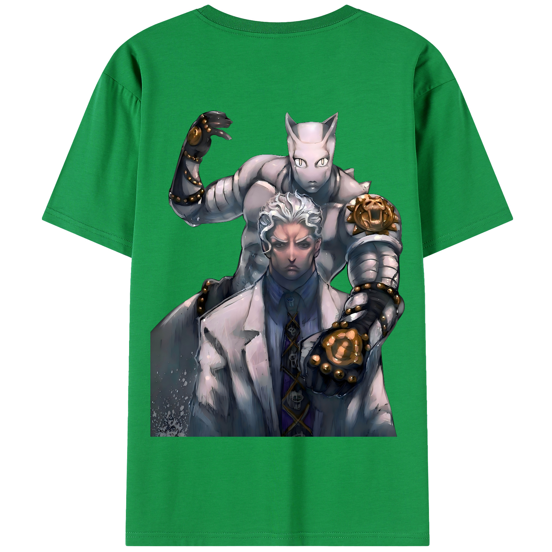 （画像用） ジョジョの奇妙な冒険 きら よしかげ JoJo's Bizarre Adventure Kira Yoshikage 綿100％半袖Tシャツ（背面プリント）