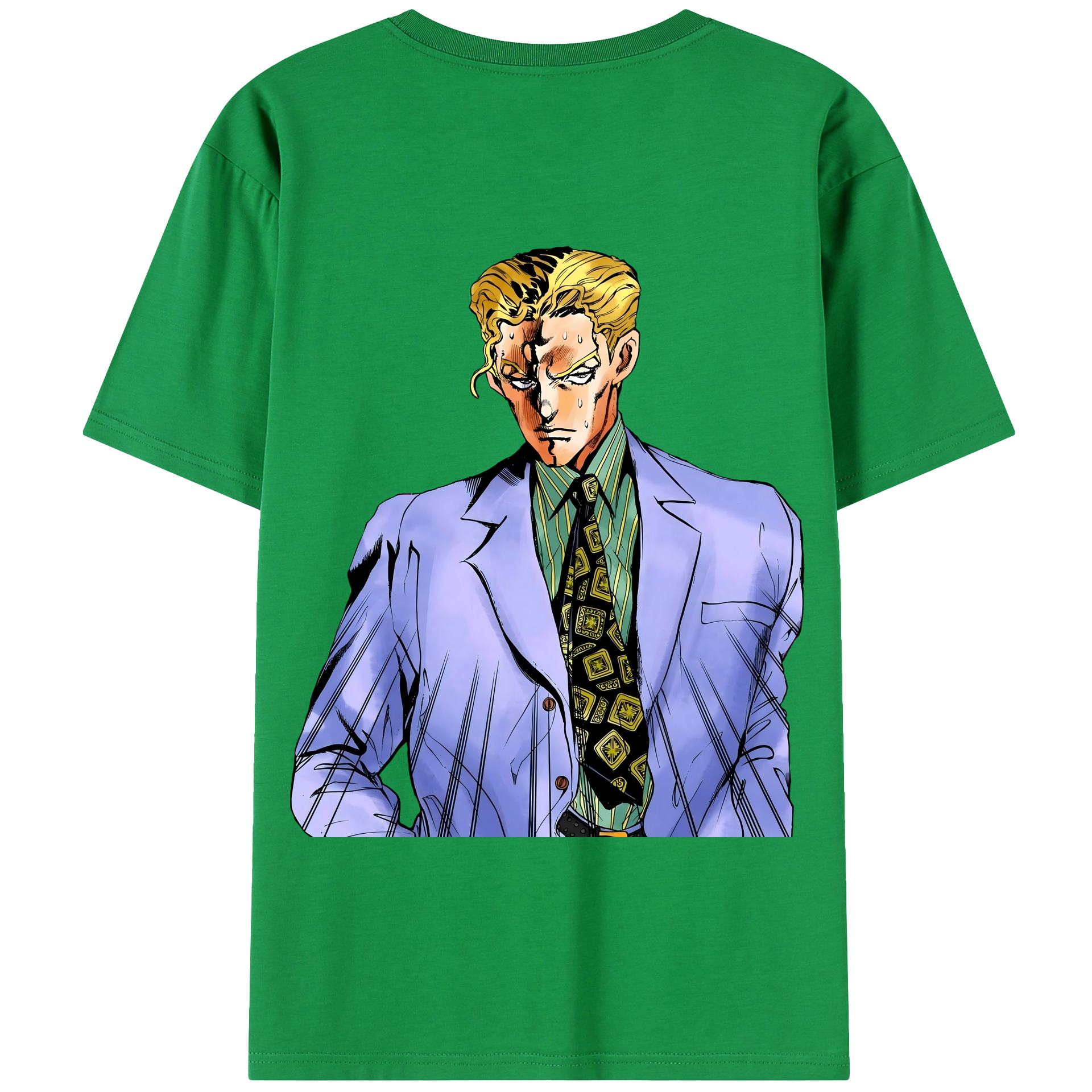 （画像用） ジョジョの奇妙な冒険 きら よしかげ JoJo's Bizarre Adventure Kira Yoshikage 綿100％半袖Tシャツ（背面プリント）