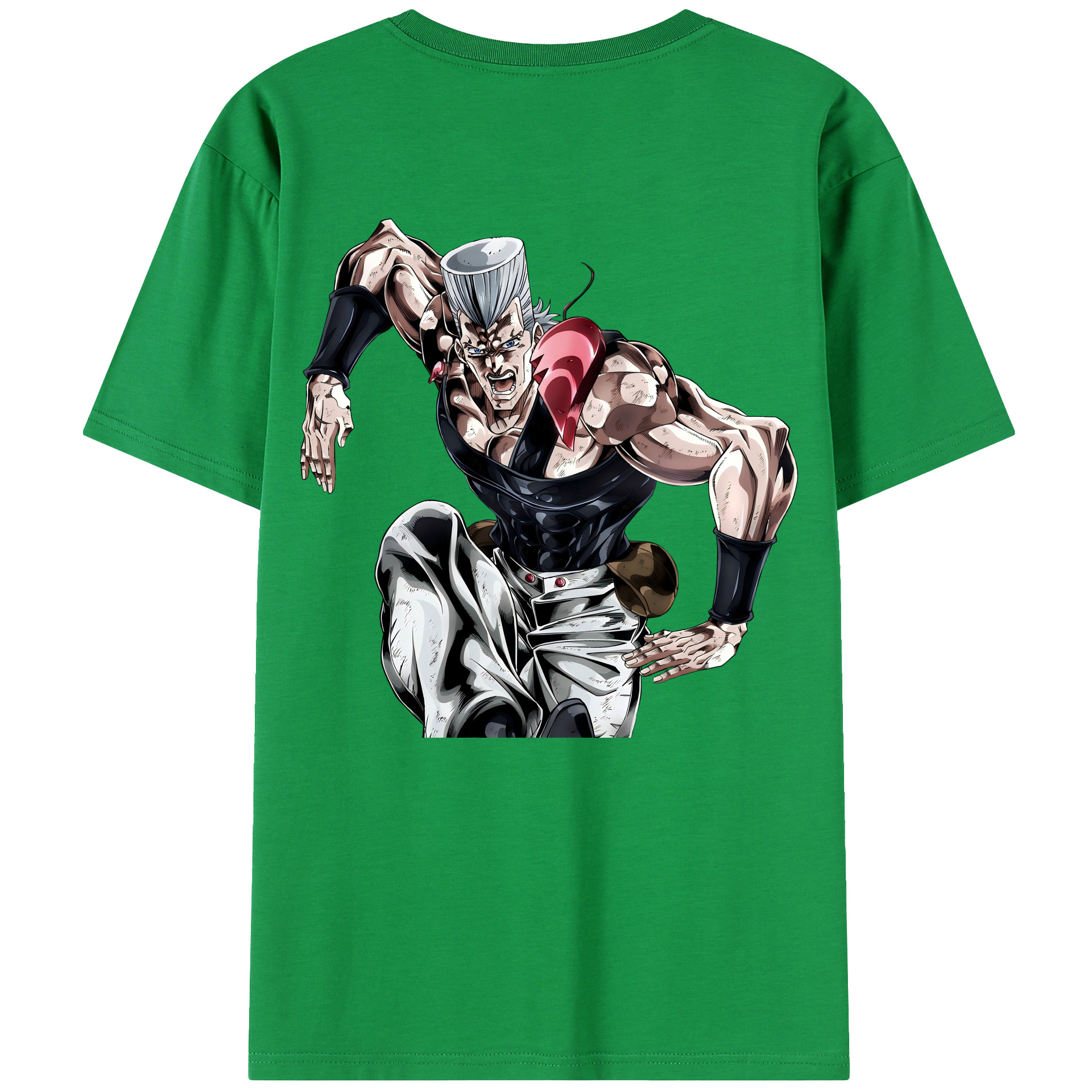 （画像用） ジョジョの奇妙な冒険 ジャン＝ピエール?ポルナレフ JoJo's Bizarre Adventure Jan Pierre Polnareff 綿100％半袖Tシャツ（背面プリント）