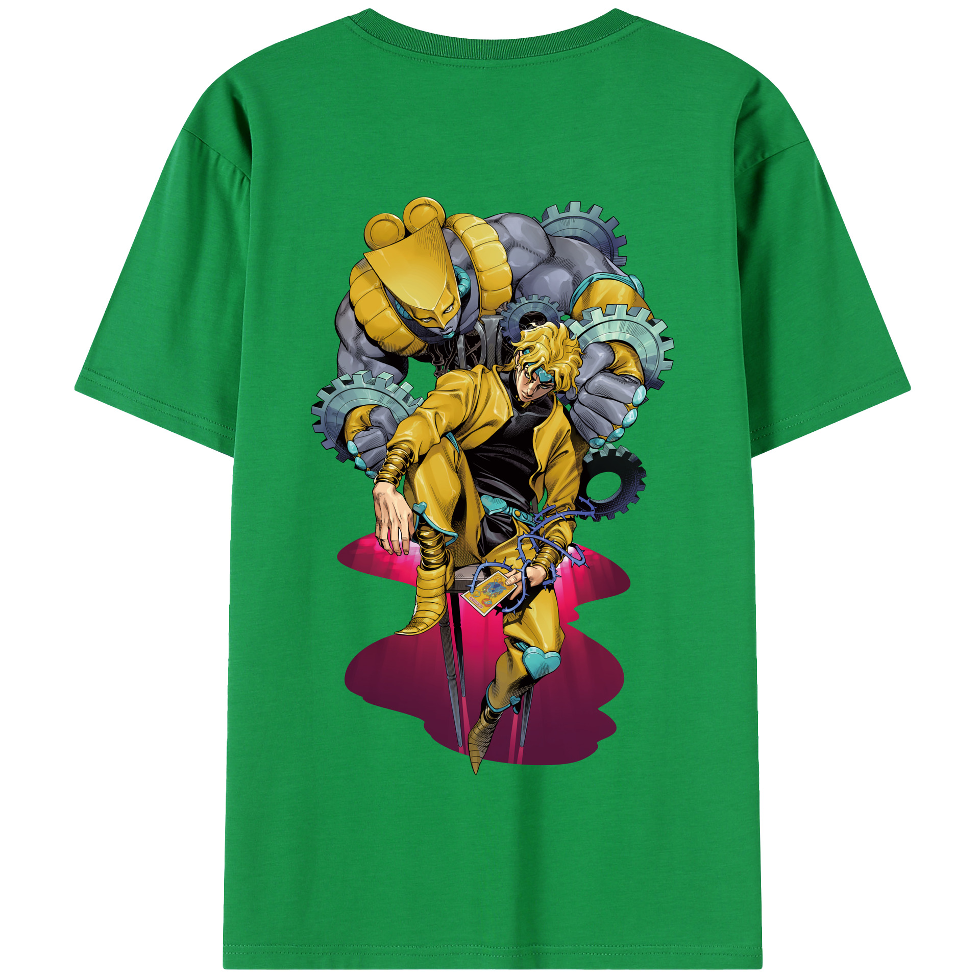 （画像用） ジョジョの奇妙な冒険 ディオ?ブランドー JoJo's Bizarre Adventure Dio Brando 綿100％半袖Tシャツ（背面プリント）