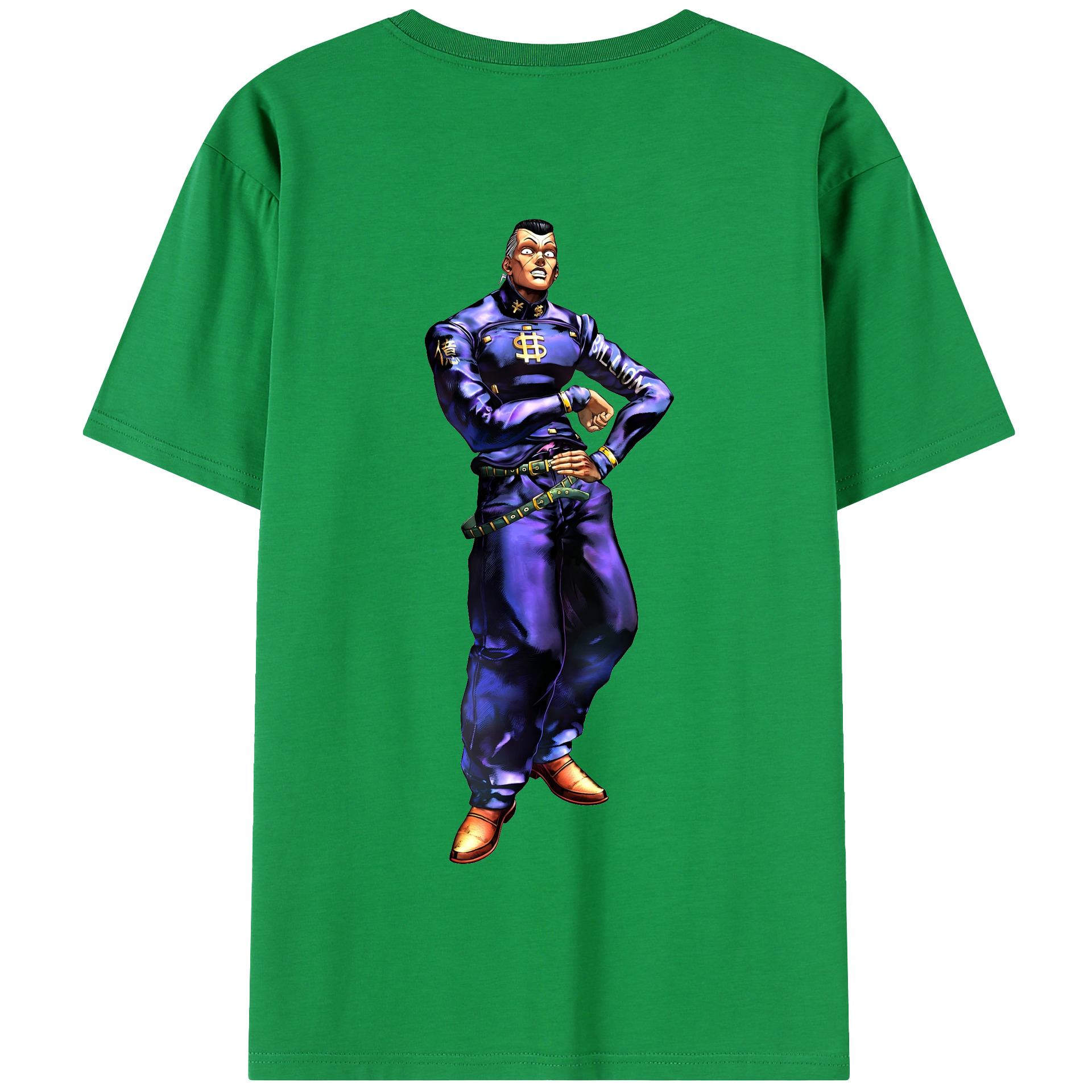 （画像用） ジョジョの奇妙な冒険 虹村億泰 にじむら おくやす JoJo's Bizarre Adventure Nijimura Okuyasu 綿100％半袖Tシャツ（背面プリント）