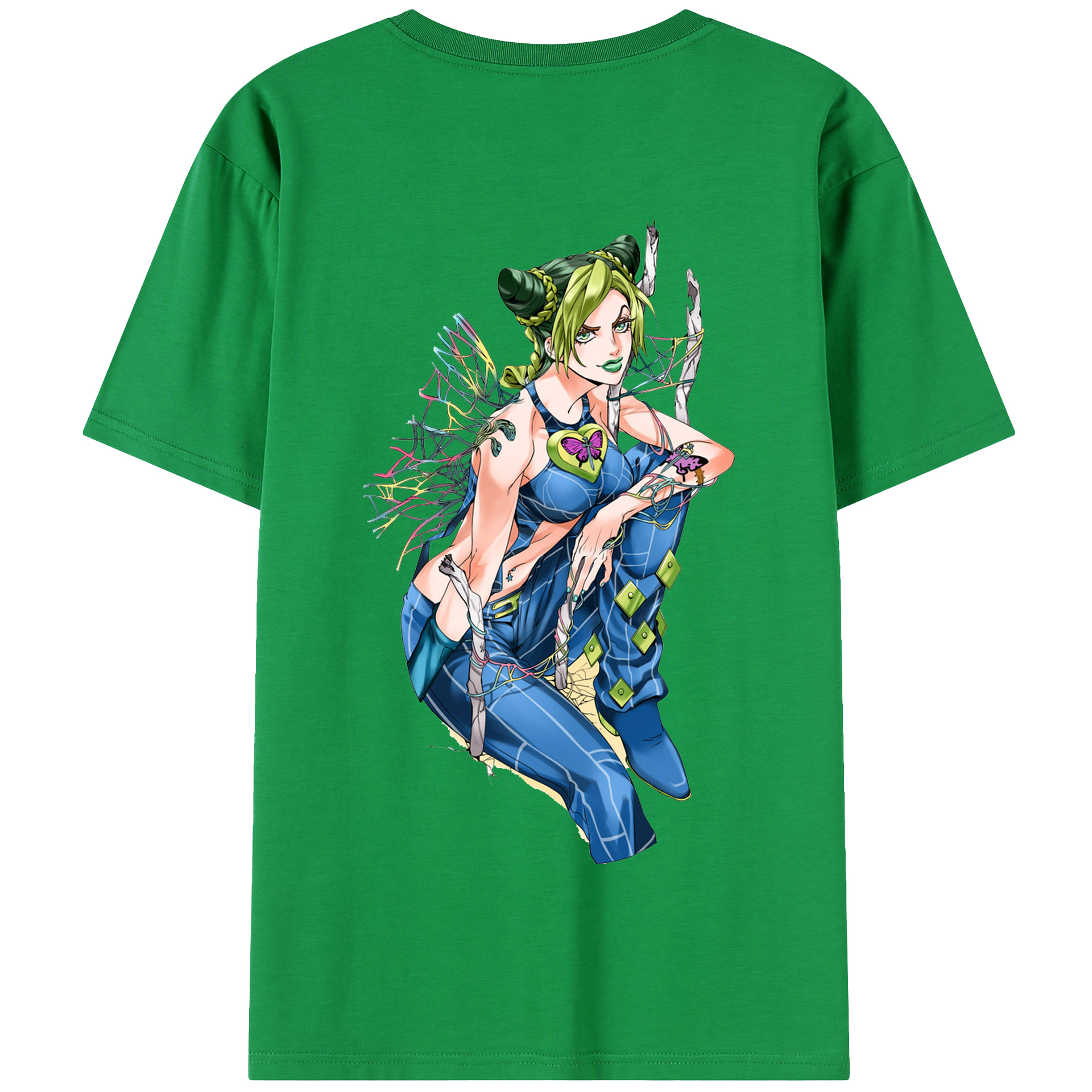 （画像用） "ジョジョの奇妙な冒険 くうじょう ジョリーン JoJo's Bizarre Adventure Jolyne Cujoh " 綿100％半袖Tシャツ（背面プリント）