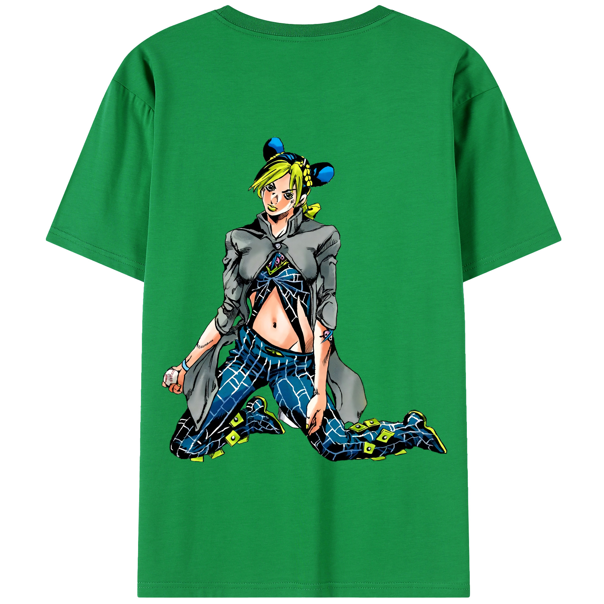 （画像用） "ジョジョの奇妙な冒険 くうじょう ジョリーン JoJo's Bizarre Adventure Jolyne Cujoh " 綿100％半袖Tシャツ（背面プリント）