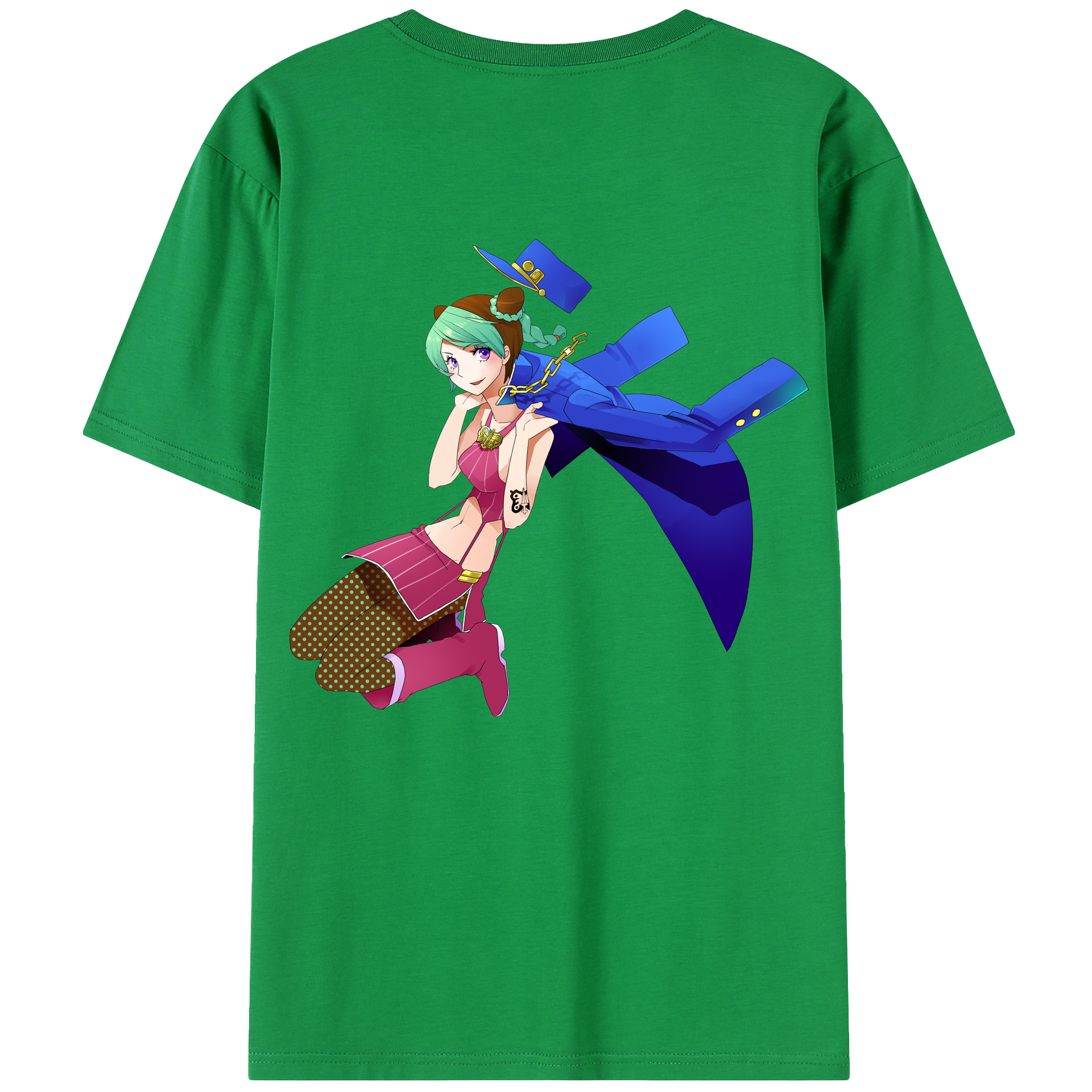 （画像用） "ジョジョの奇妙な冒険 くうじょう ジョリーン JoJo's Bizarre Adventure Jolyne Cujoh " 綿100％半袖Tシャツ（背面プリント）
