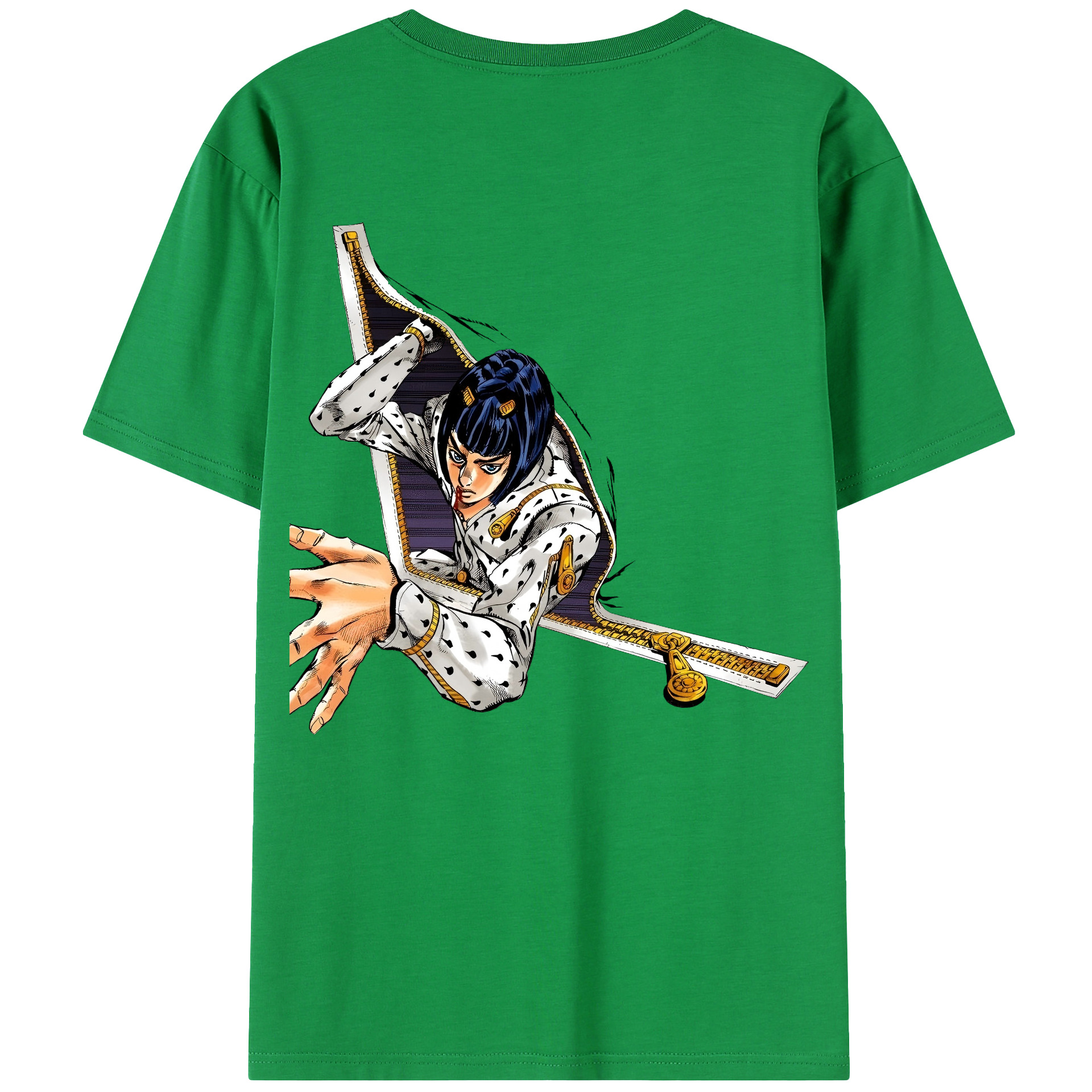 （画像用） ジョジョの奇妙な冒険 ブローノ?ブチャラティ JoJo's Bizarre Adventure Bruno Bucciarati 綿100％半袖Tシャツ（背面プリント）