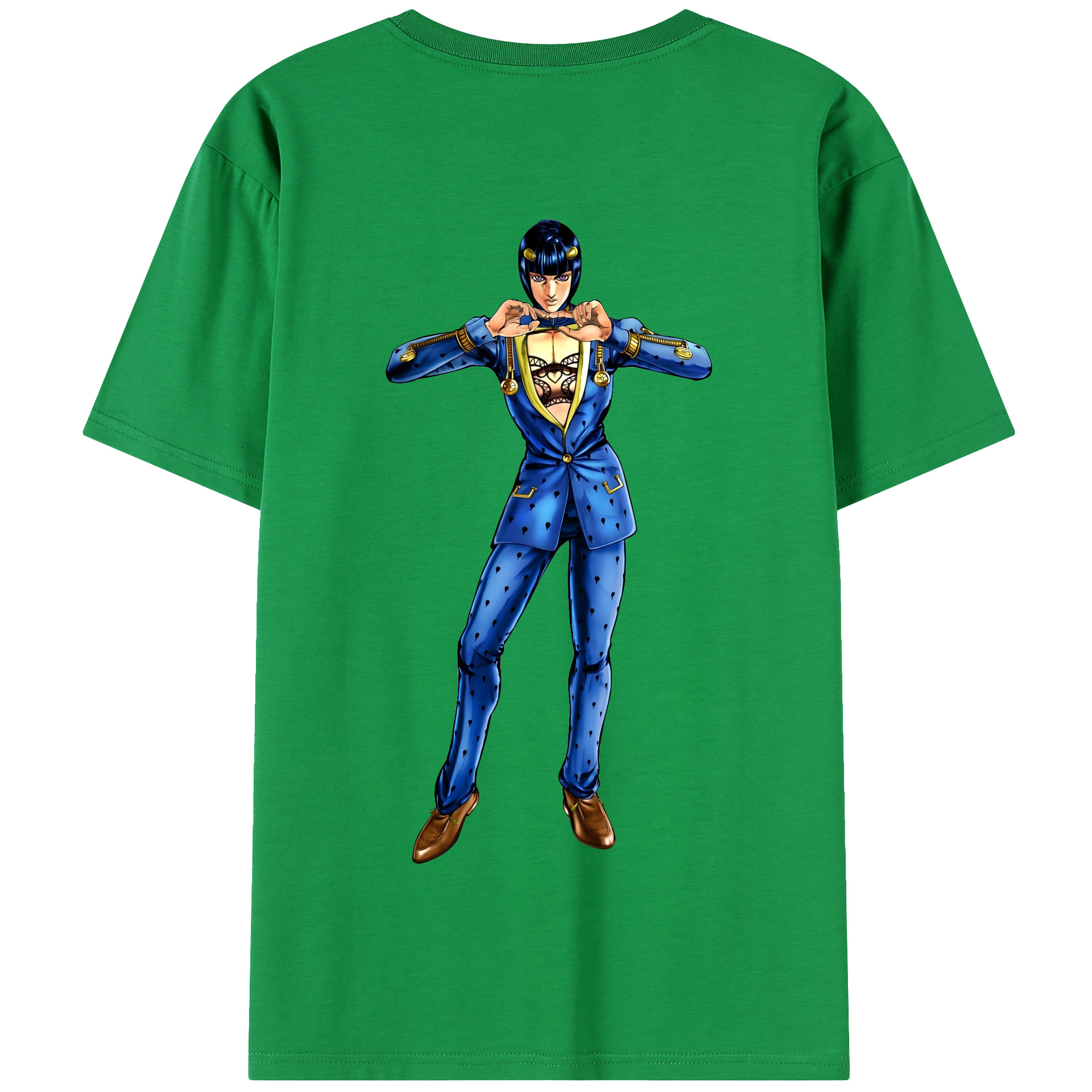 （画像用） ジョジョの奇妙な冒険 ブローノ?ブチャラティ JoJo's Bizarre Adventure Bruno Bucciarati 綿100％半袖Tシャツ（背面プリント）
