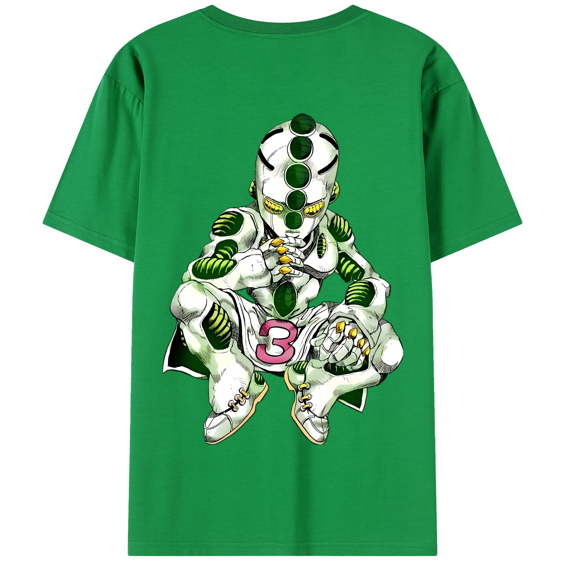 （画像用） ジョジョの奇妙な冒険 広瀨康一 JoJo's Bizarre Adventure Hirose Koichi 綿100％半袖Tシャツ（背面プリント）
