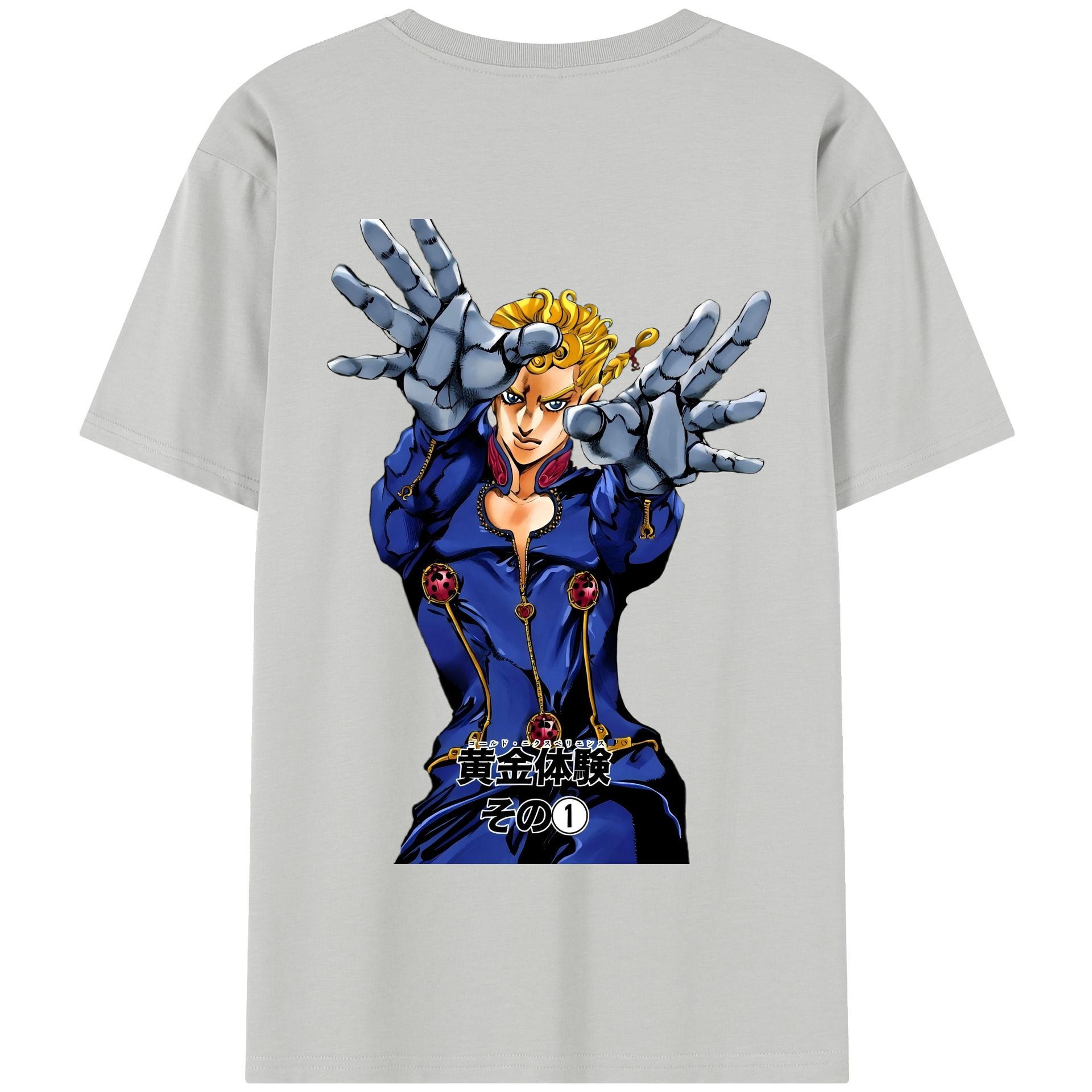 （画像用） ジョジョの奇妙な冒険 ジョルノ?ジョバァーナ JoJo's Bizarre Adventure Giorno Giovanna 綿100％半袖Tシャツ（背面プリント）