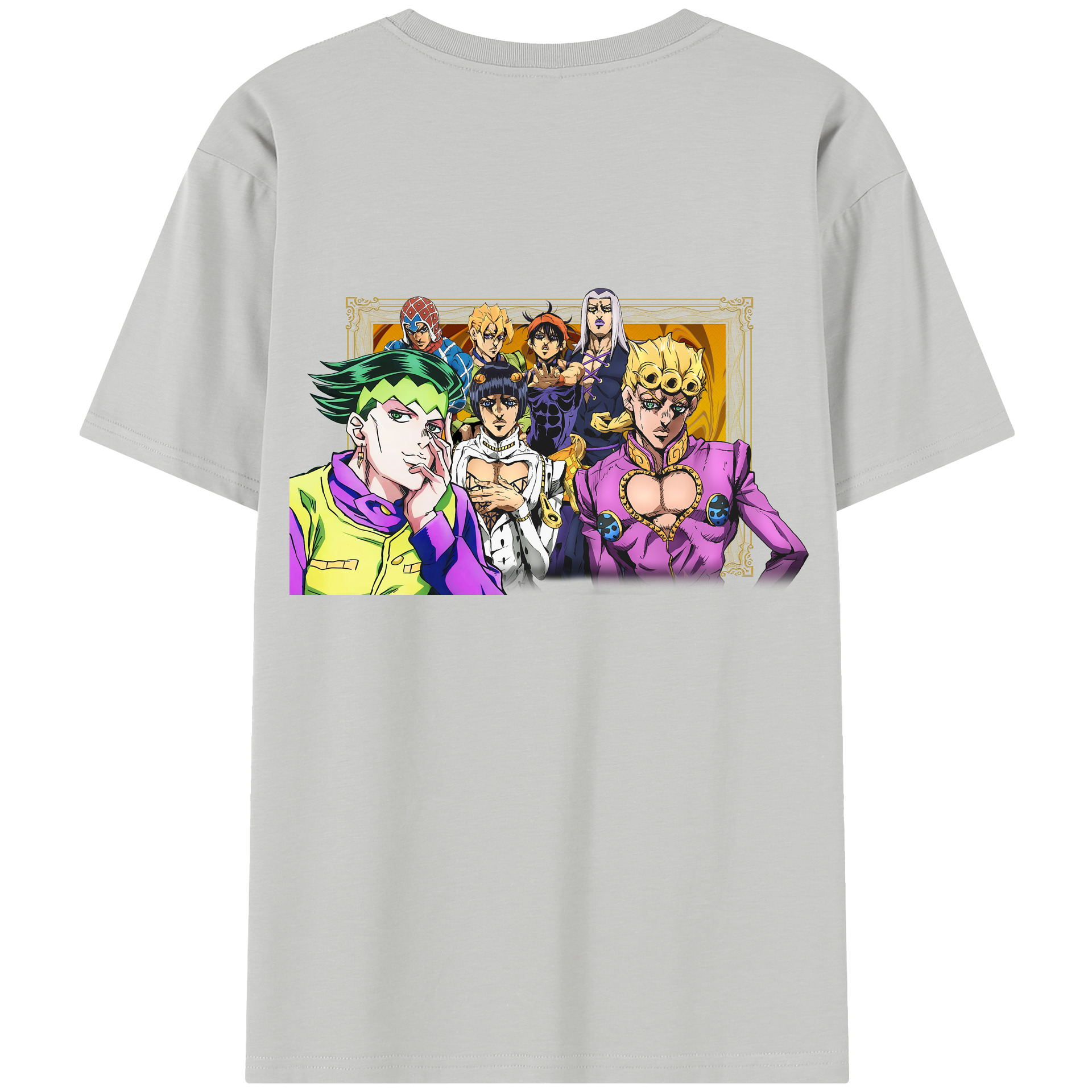 （画像用） ジョジョの奇妙な冒険 ジョルノ?ジョバァーナ JoJo's Bizarre Adventure Giorno Giovanna 綿100％半袖Tシャツ（背面プリント）
