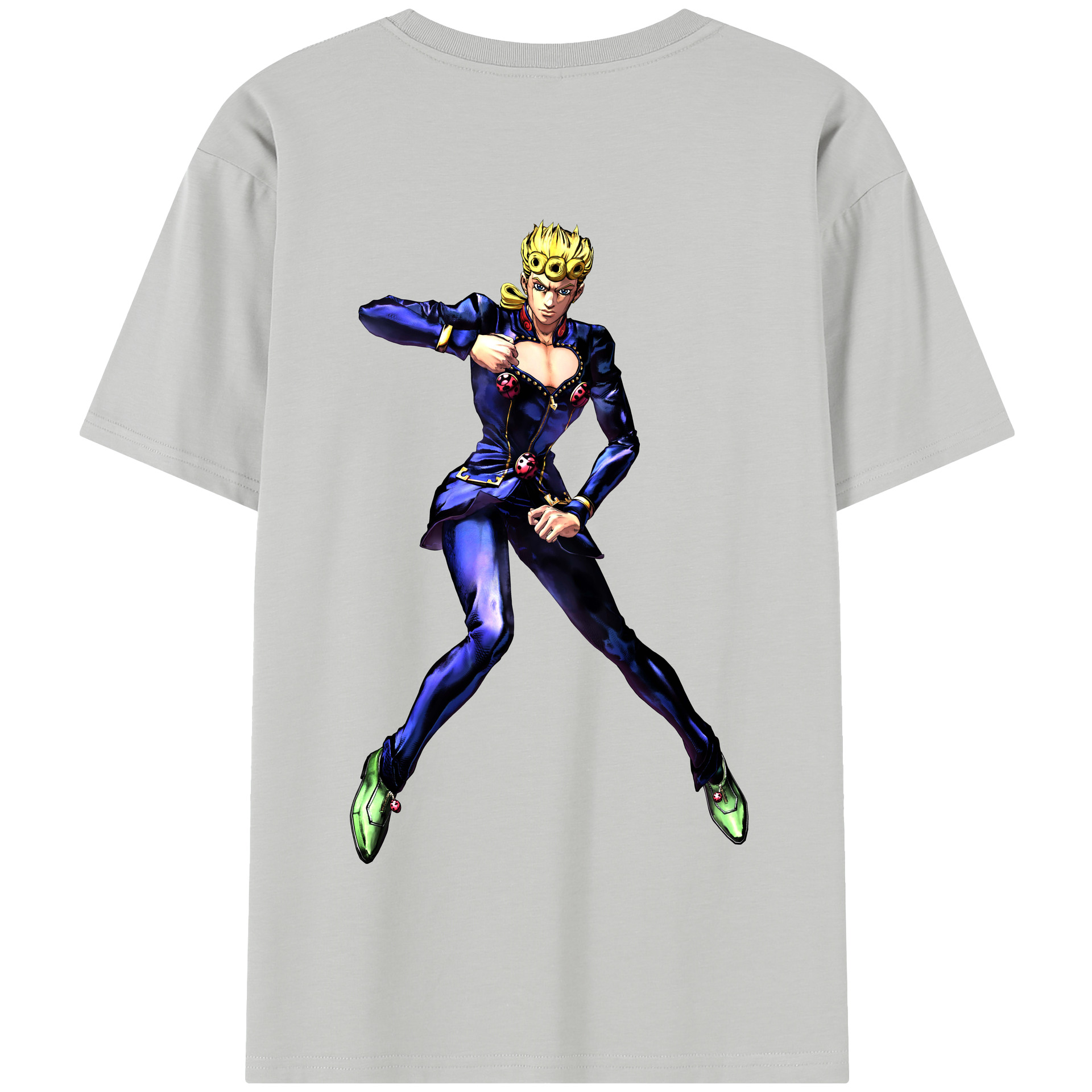 （画像用） ジョジョの奇妙な冒険 ジョルノ?ジョバァーナ JoJo's Bizarre Adventure Giorno Giovanna 綿100％半袖Tシャツ（背面プリント）
