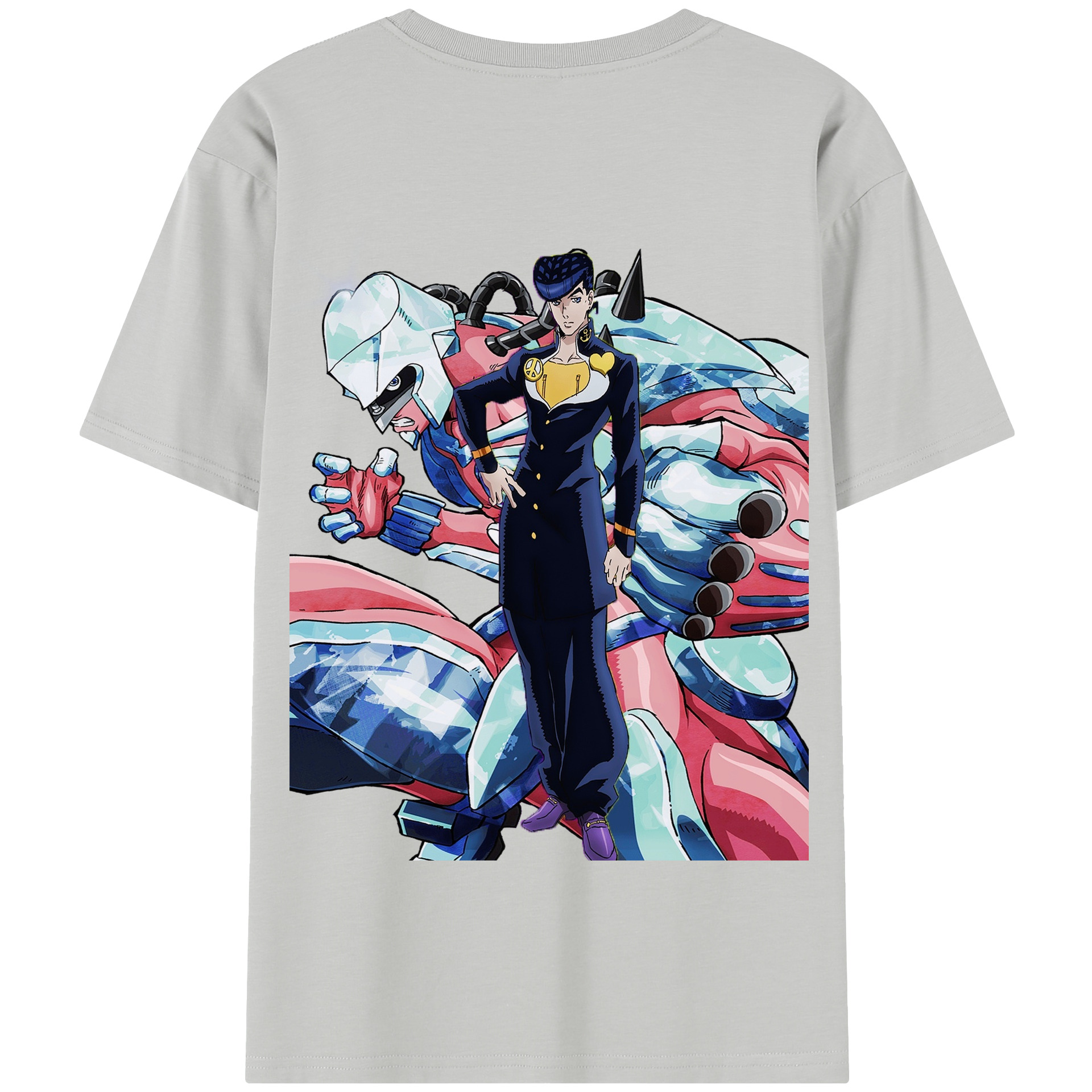 （画像用） ジョジョの奇妙な冒険 ひがしかた じょうすけ JoJo's Bizarre Adventure Higashikata Josuke 綿100％半袖Tシャツ（背面プリント）