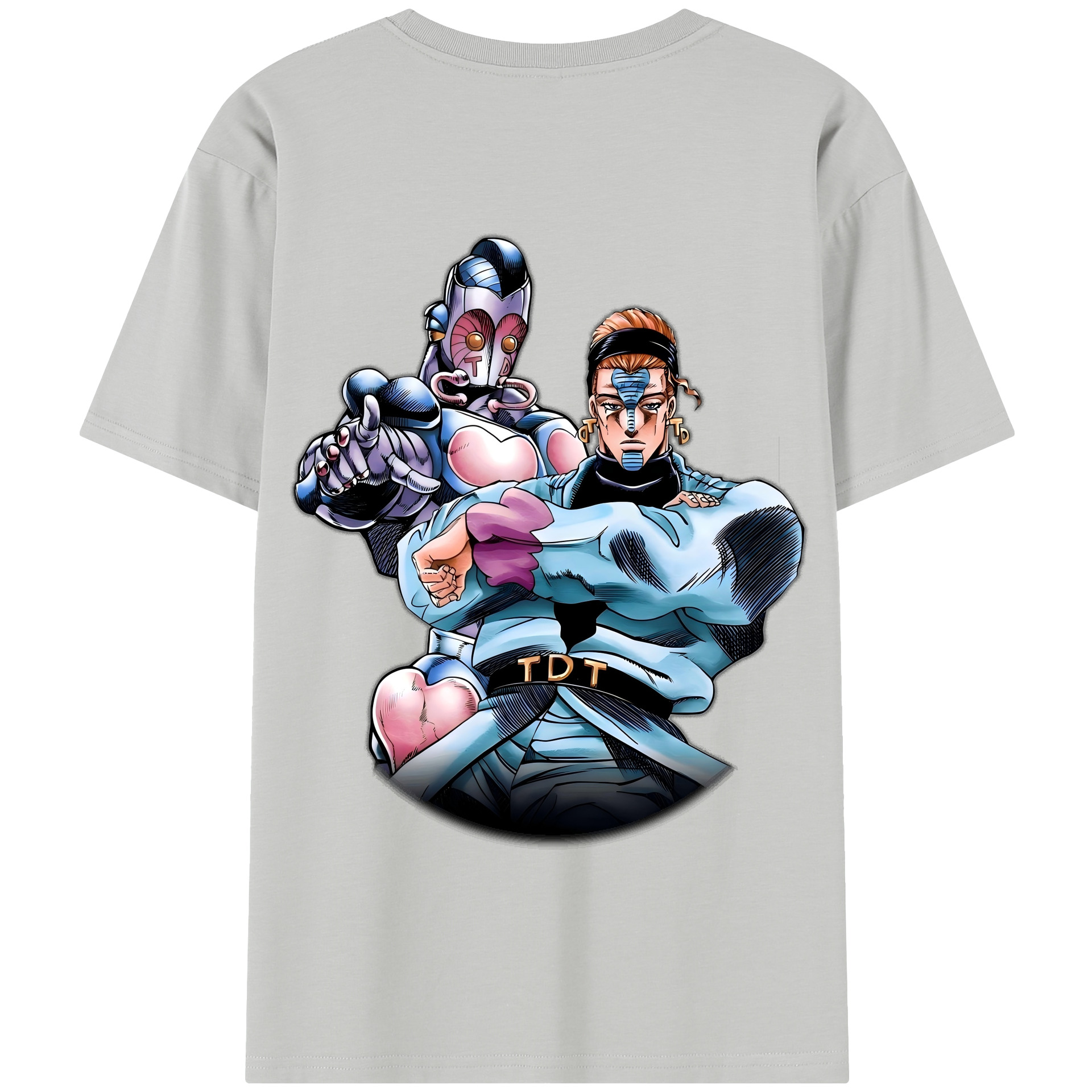 （画像用） ジョジョの奇妙な冒険 ひがしかた じょうすけ JoJo's Bizarre Adventure Higashikata Josuke 綿100％半袖Tシャツ（背面プリント）