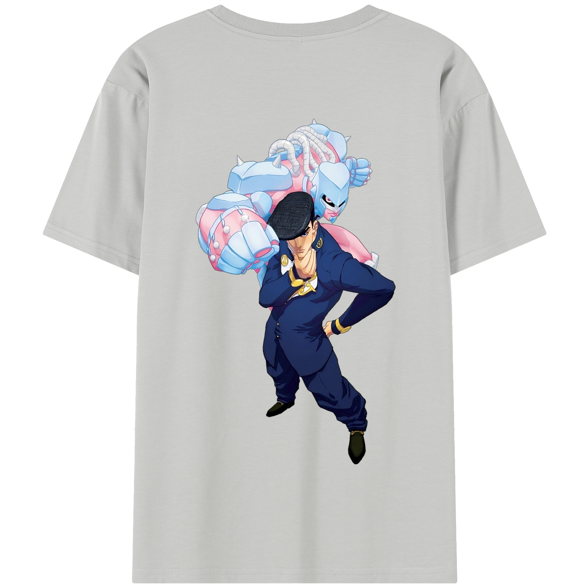 （画像用） ジョジョの奇妙な冒険 ひがしかた じょうすけ JoJo's Bizarre Adventure Higashikata Josuke 綿100％半袖Tシャツ（背面プリント）
