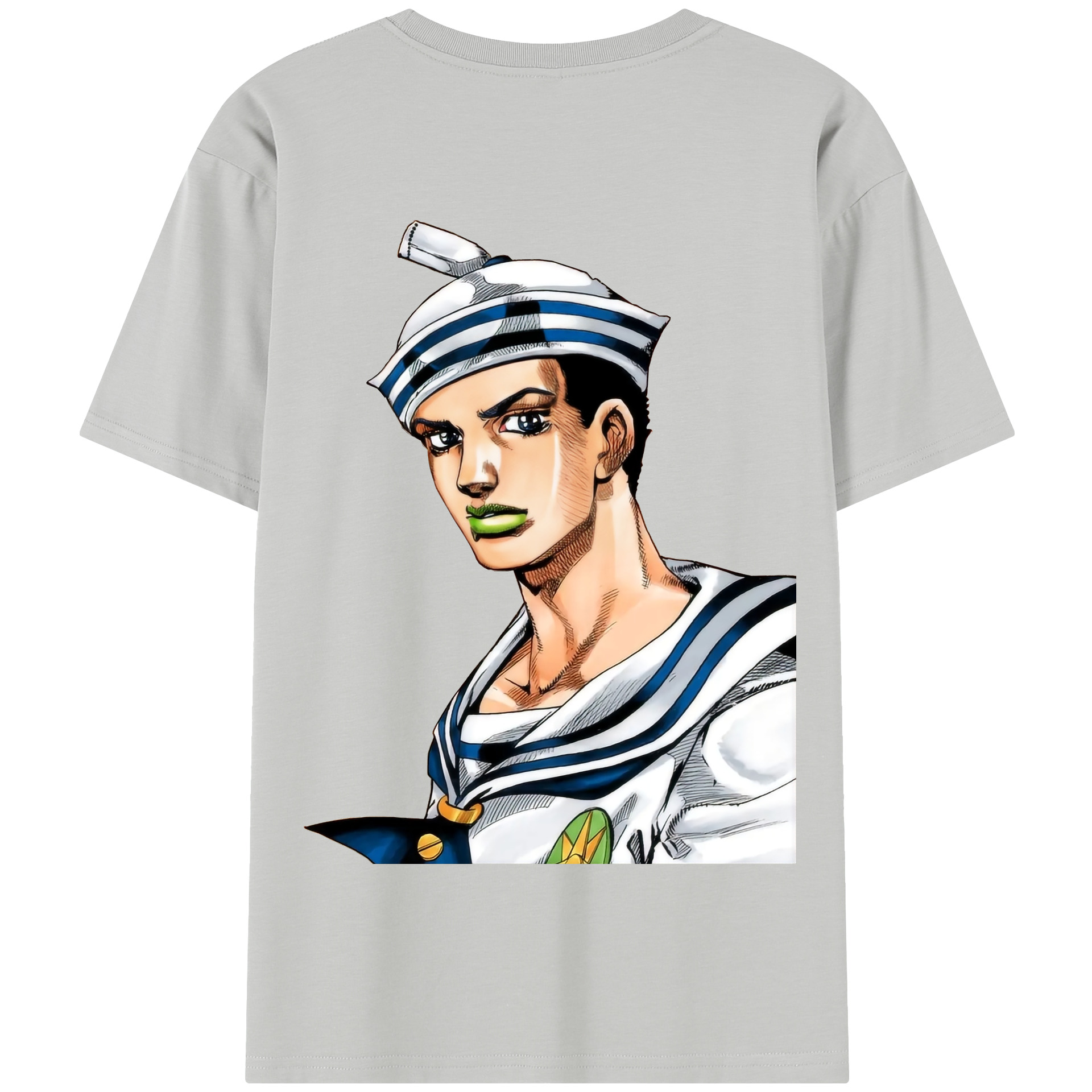 （画像用） ジョジョの奇妙な冒険 東方定助 JoJo's Bizarre Adventure Higashikata Josuke 綿100％半袖Tシャツ（背面プリント）