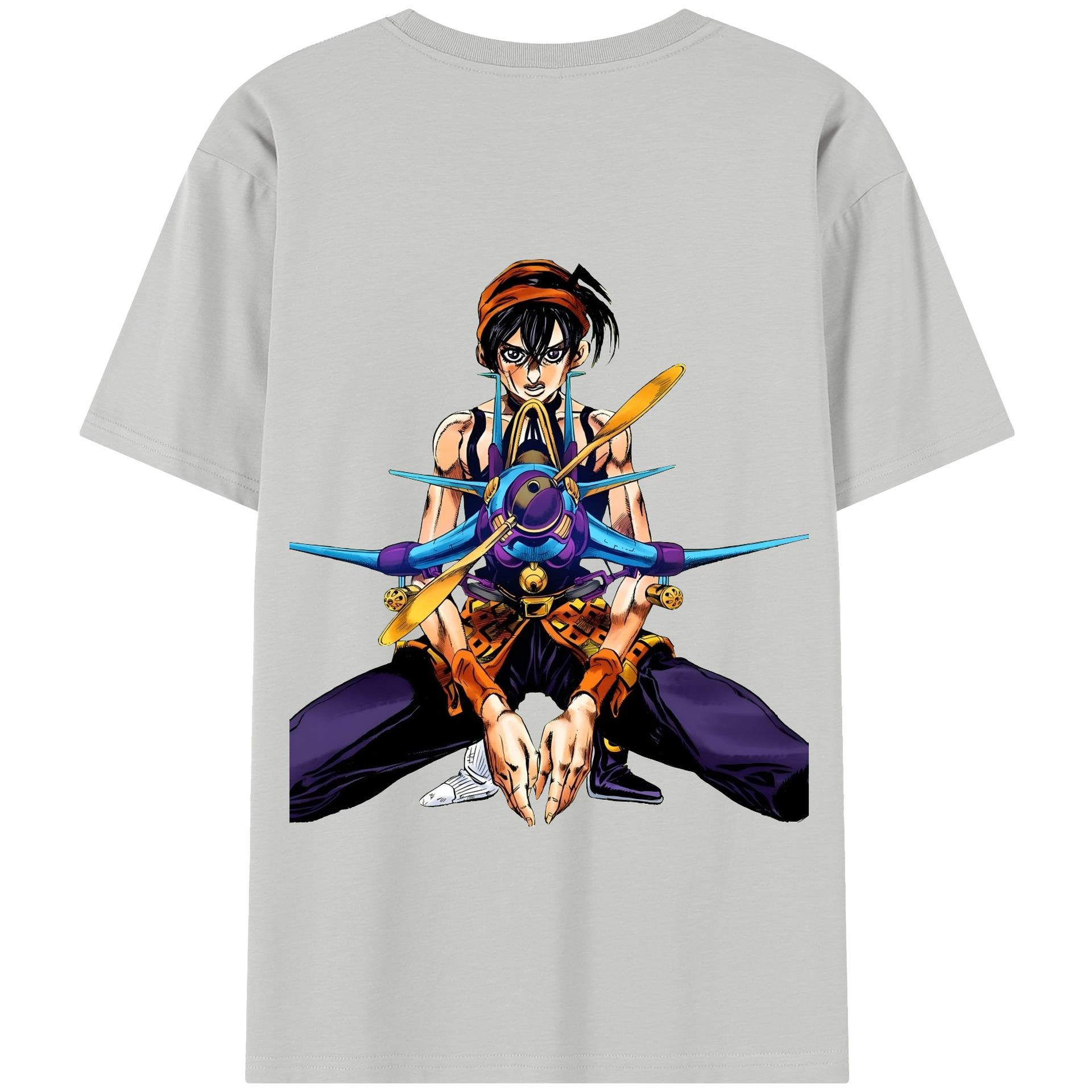 （画像用） ジョジョの奇妙な冒険 ナランチャ?ギルガ JoJo's Bizarre Adventure Narancia Ghirga 綿100％半袖Tシャツ（背面プリント）