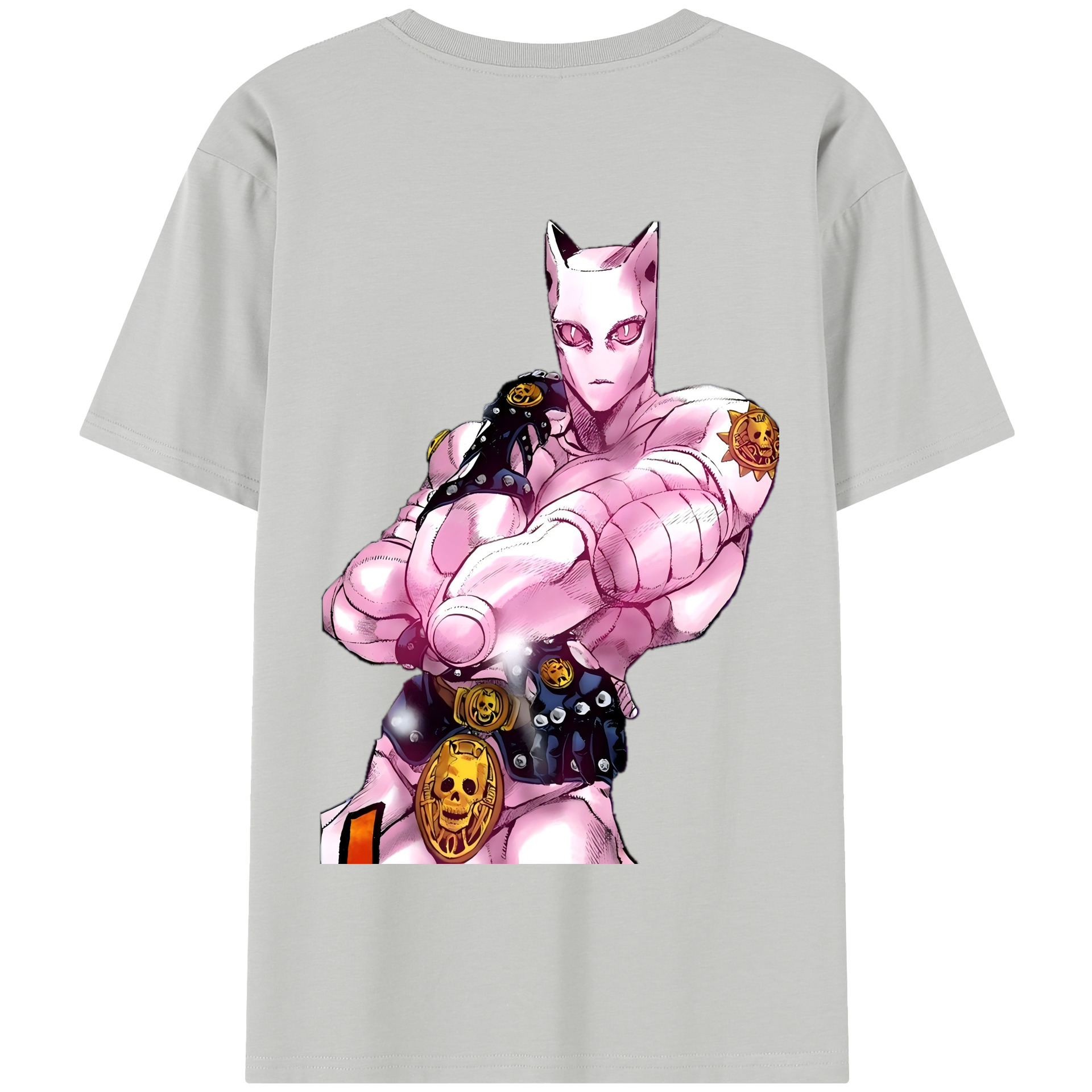 （画像用） ジョジョの奇妙な冒険 きら よしかげ JoJo's Bizarre Adventure Kira Yoshikage 綿100％半袖Tシャツ（背面プリント）