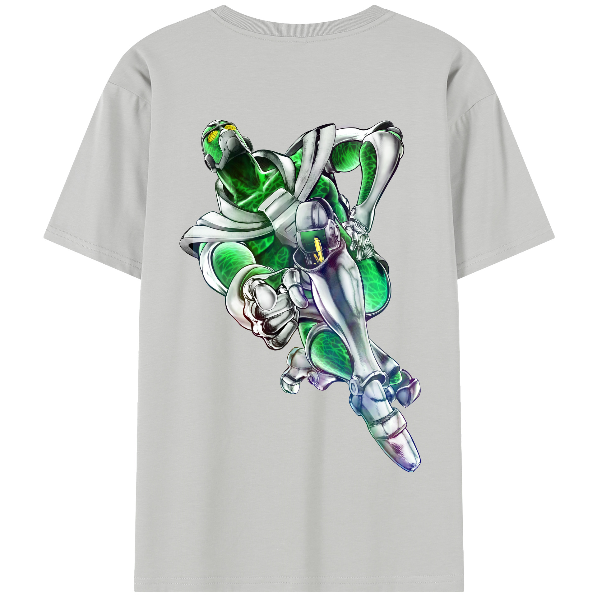 （画像用） ジョジョの奇妙な冒険 花京院 典明（かきょういん のりあき） JoJo's Bizarre Adventure Kakyoin Noriaki 綿100％半袖Tシャツ（背面プリント）
