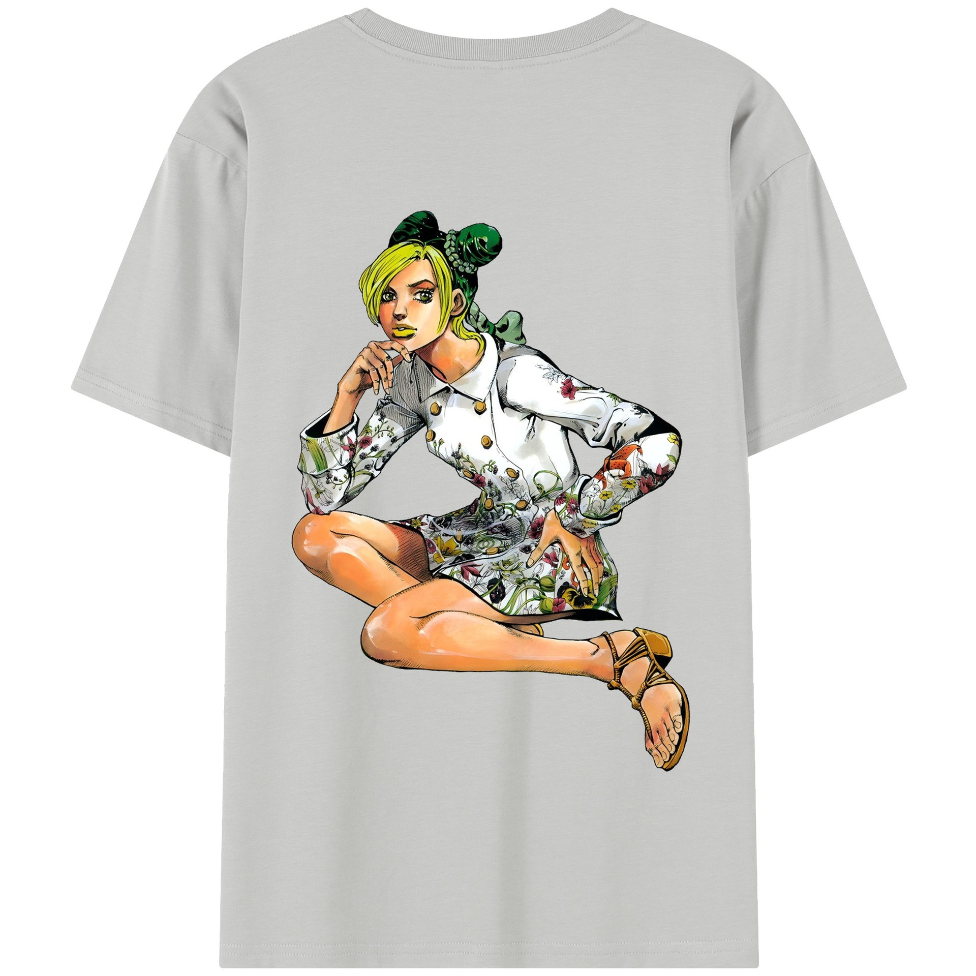 （画像用） "ジョジョの奇妙な冒険 くうじょう ジョリーン JoJo's Bizarre Adventure Jolyne Cujoh " 綿100％半袖Tシャツ（背面プリント）