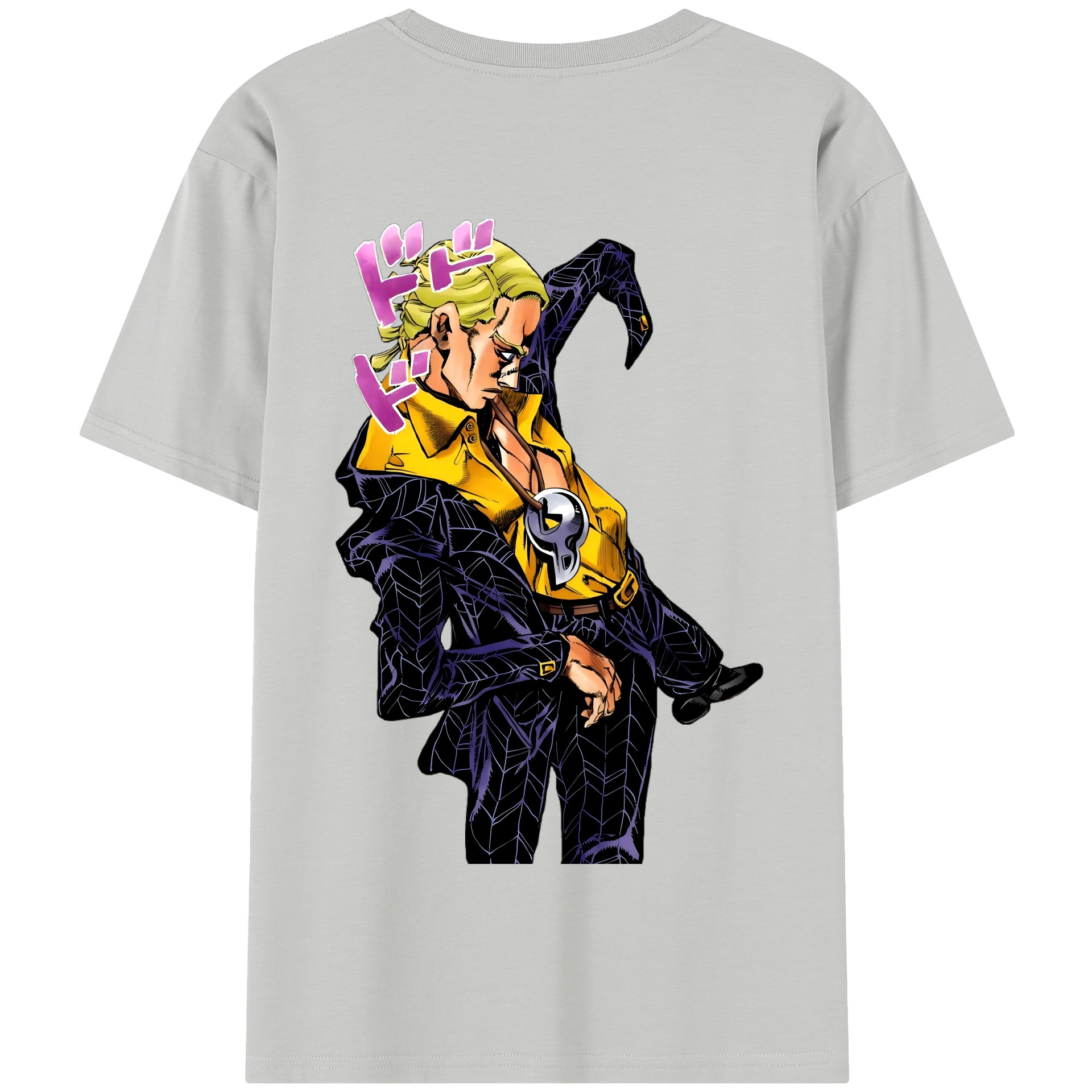 （画像用） ジョジョの奇妙な冒険 プロシュート JoJo's Bizarre Adventure Prosciutto 綿100％半袖Tシャツ（背面プリント）
