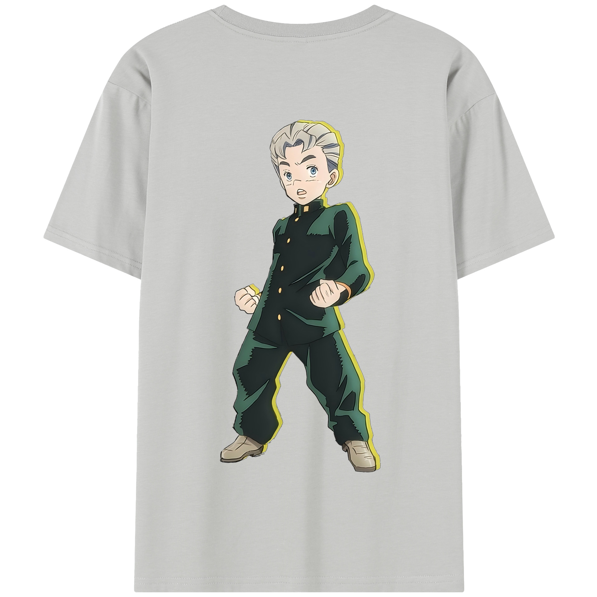 （画像用） ジョジョの奇妙な冒険 広瀨康一 JoJo's Bizarre Adventure Hirose Koichi 綿100％半袖Tシャツ（背面プリント）
