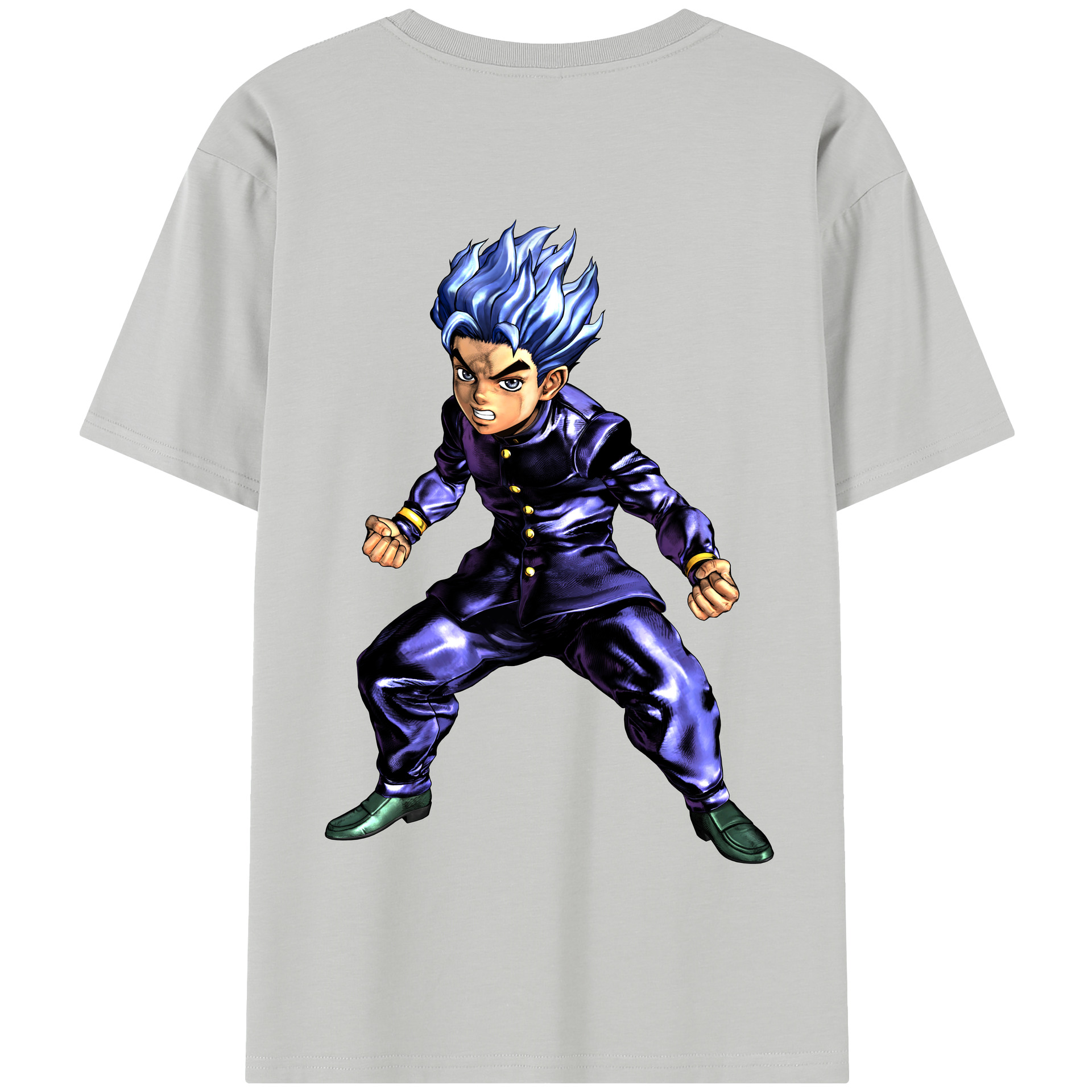 （画像用） ジョジョの奇妙な冒険 広瀨康一 JoJo's Bizarre Adventure Hirose Koichi 綿100％半袖Tシャツ（背面プリント）