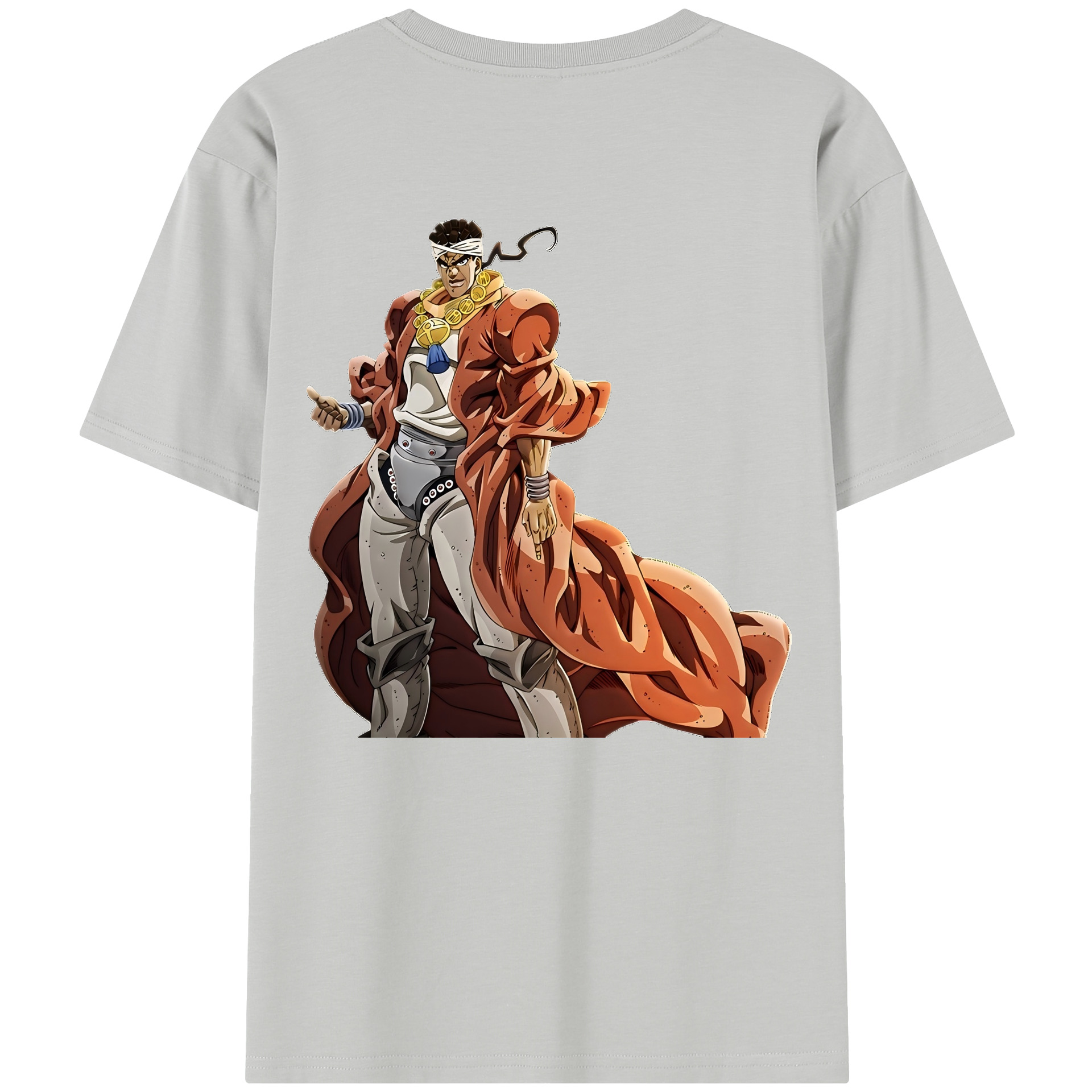 （画像用） ジョジョの奇妙な冒険 ムハンマド?アブドゥル JoJo's Bizarre Adventure Muhammad Avdol 綿100％半袖Tシャツ（背面プリント）