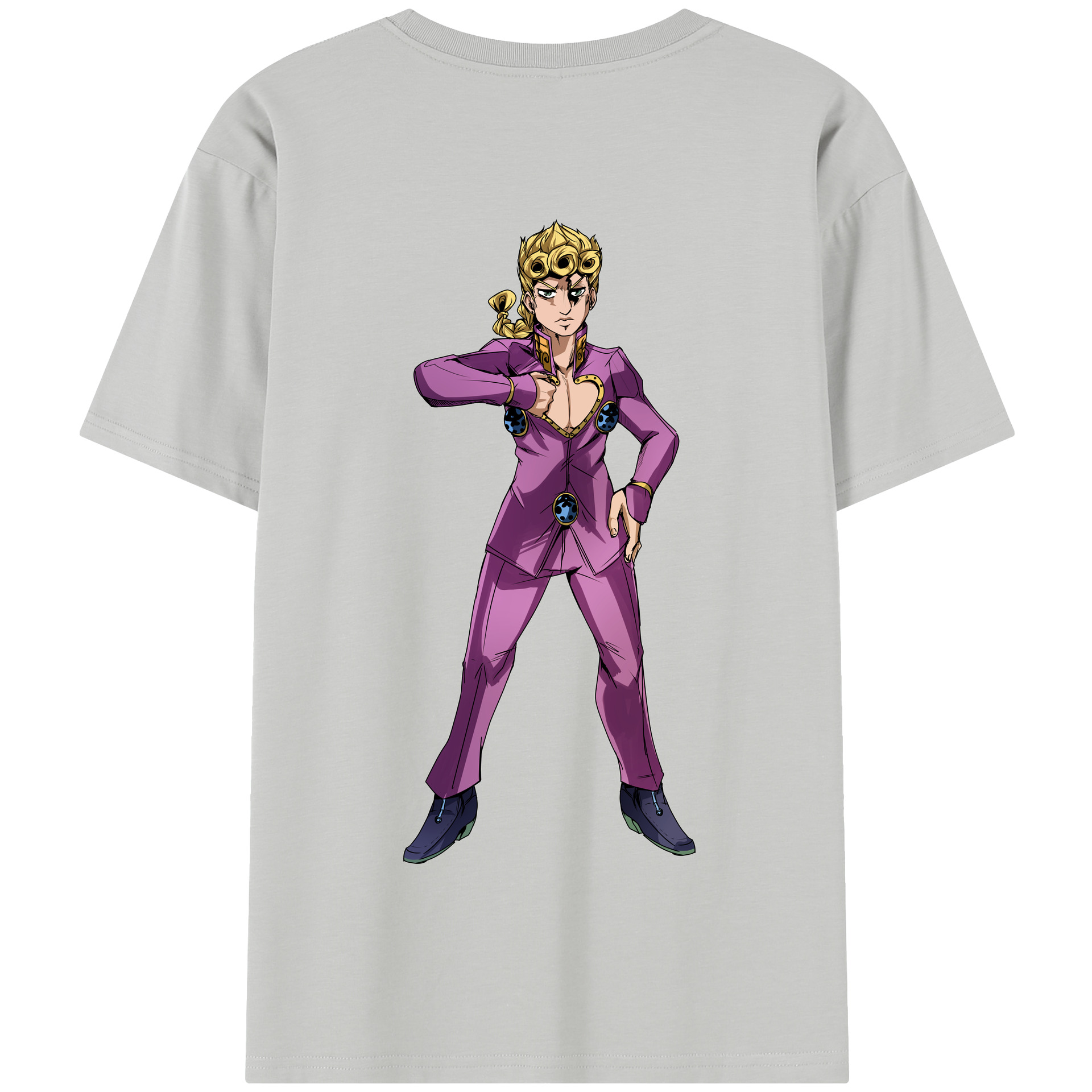 （画像用） ジョジョの奇妙な冒険 ジョルノ?ジョバァーナ JoJo's Bizarre Adventure Giorno Giovanna 綿100％半袖Tシャツ（背面プリント）